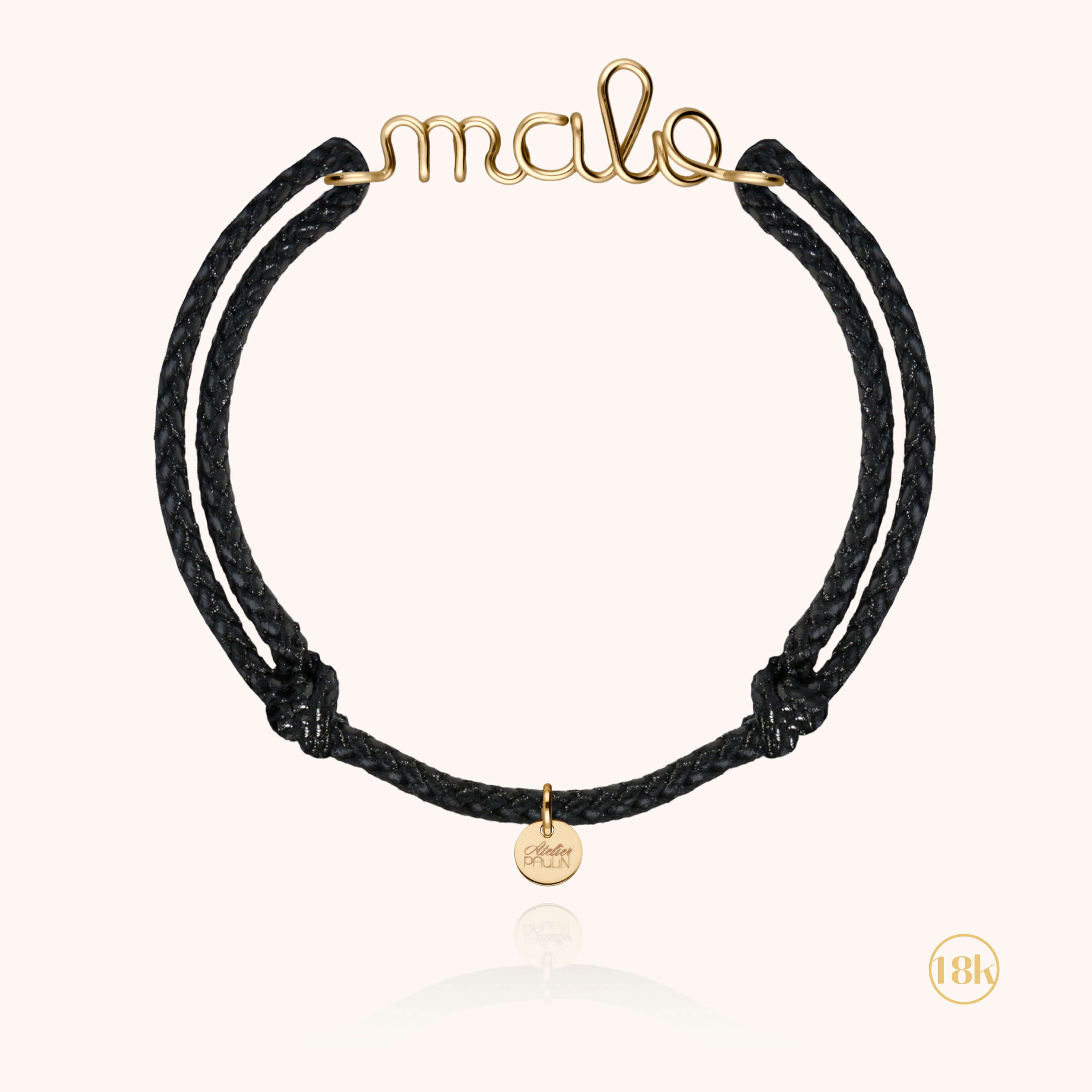 Bracelet Cordon Ciré Personnalisé Homme en or jaune 18K — garantie à vie Atelier Paulin