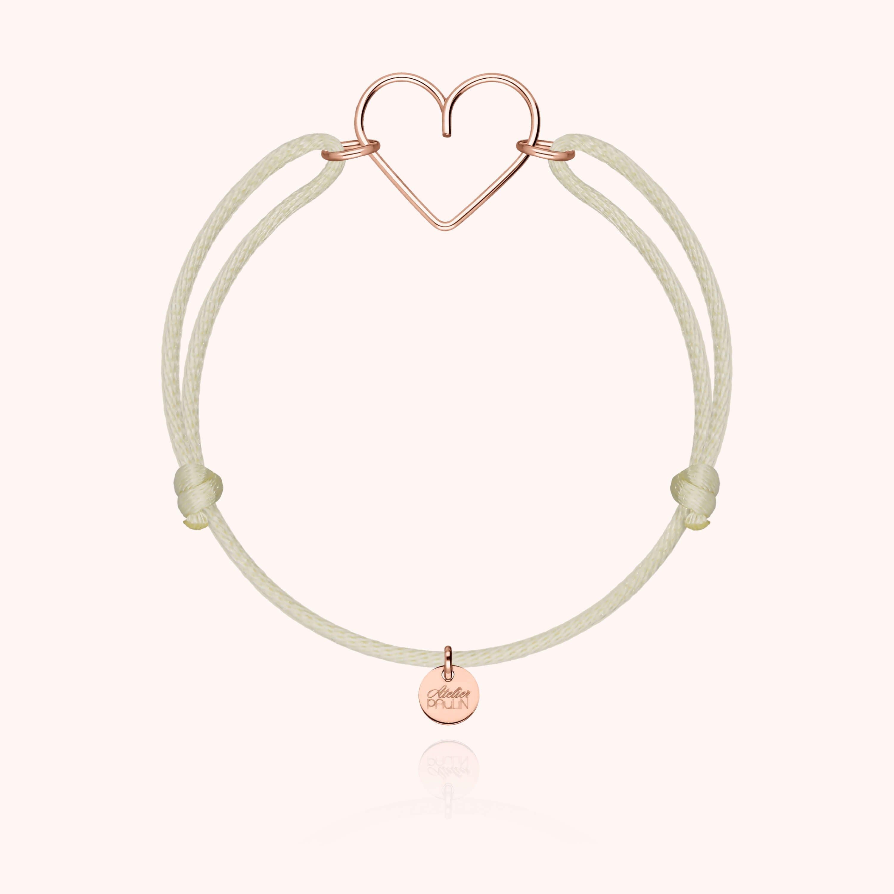 Cord Heart Bracelet - laminated rose gold