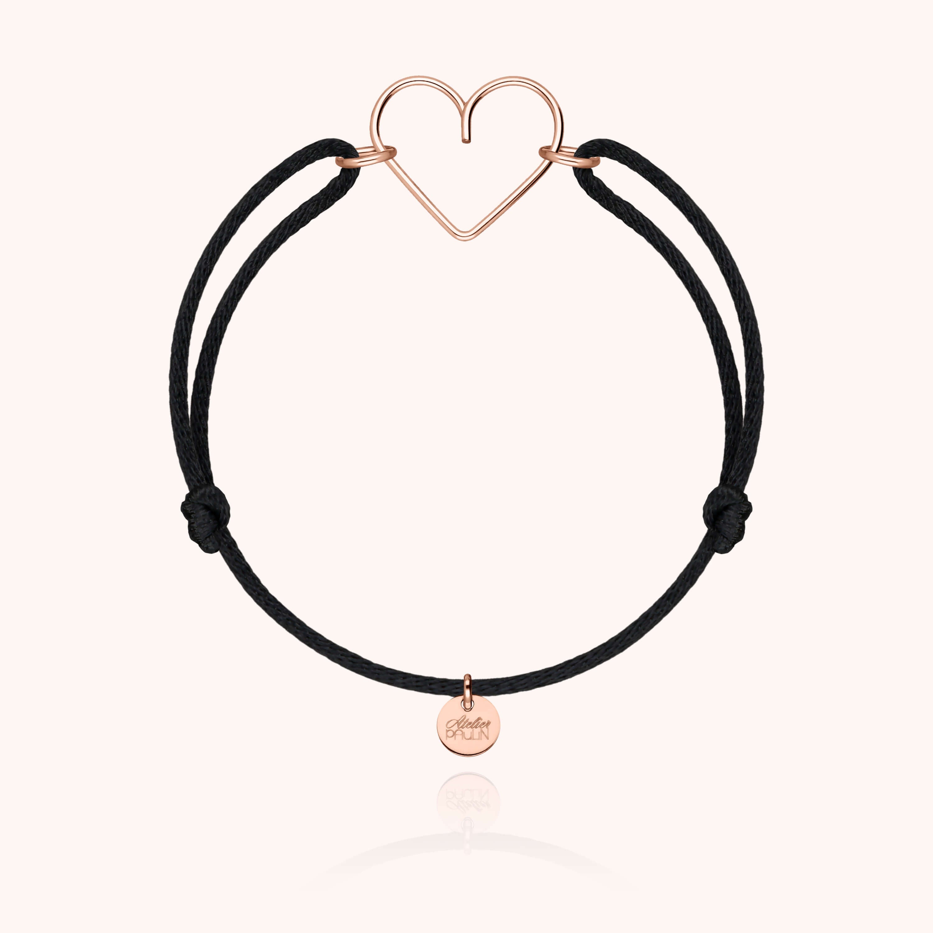 Cord Heart Bracelet - laminated rose gold