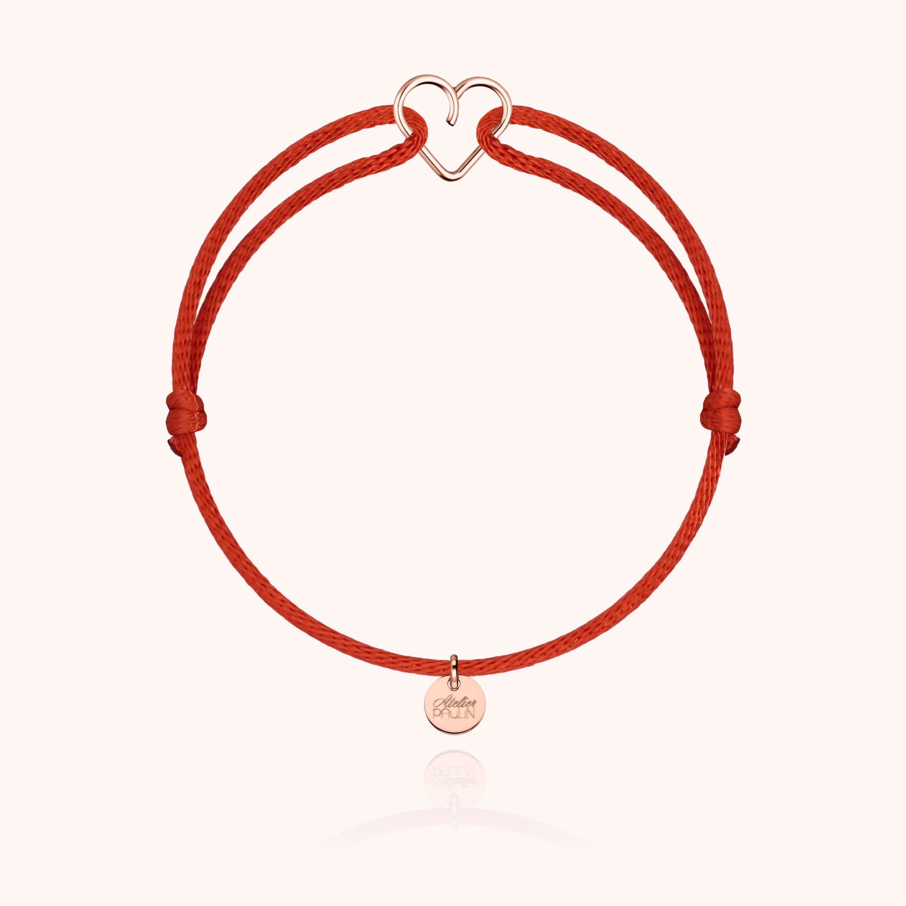 Bracelet cordon lettre personnalisée bijou élégant femme Paris - or rose 750/1000 - femme