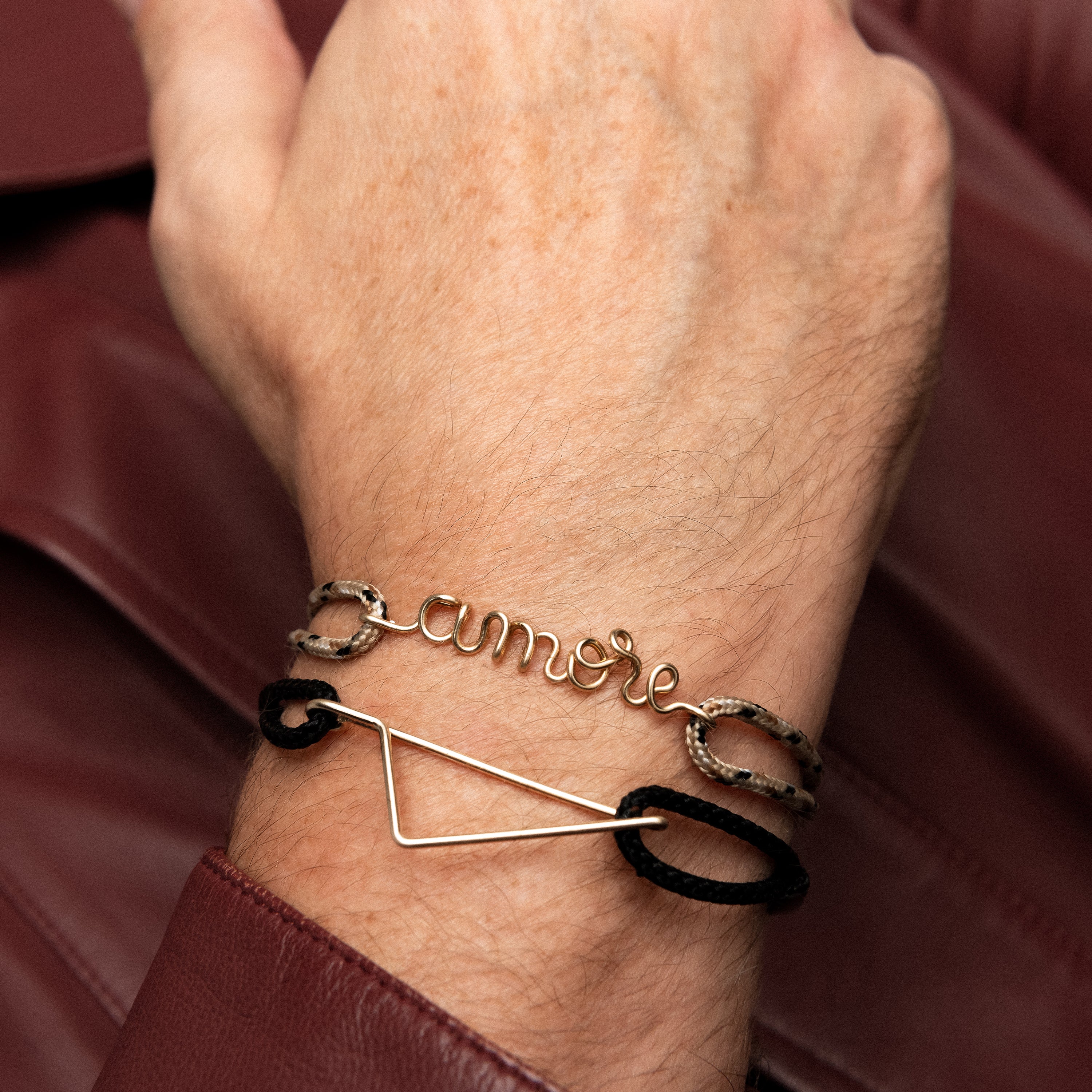 Bracelet Cordon Corsica - or jaune laminé