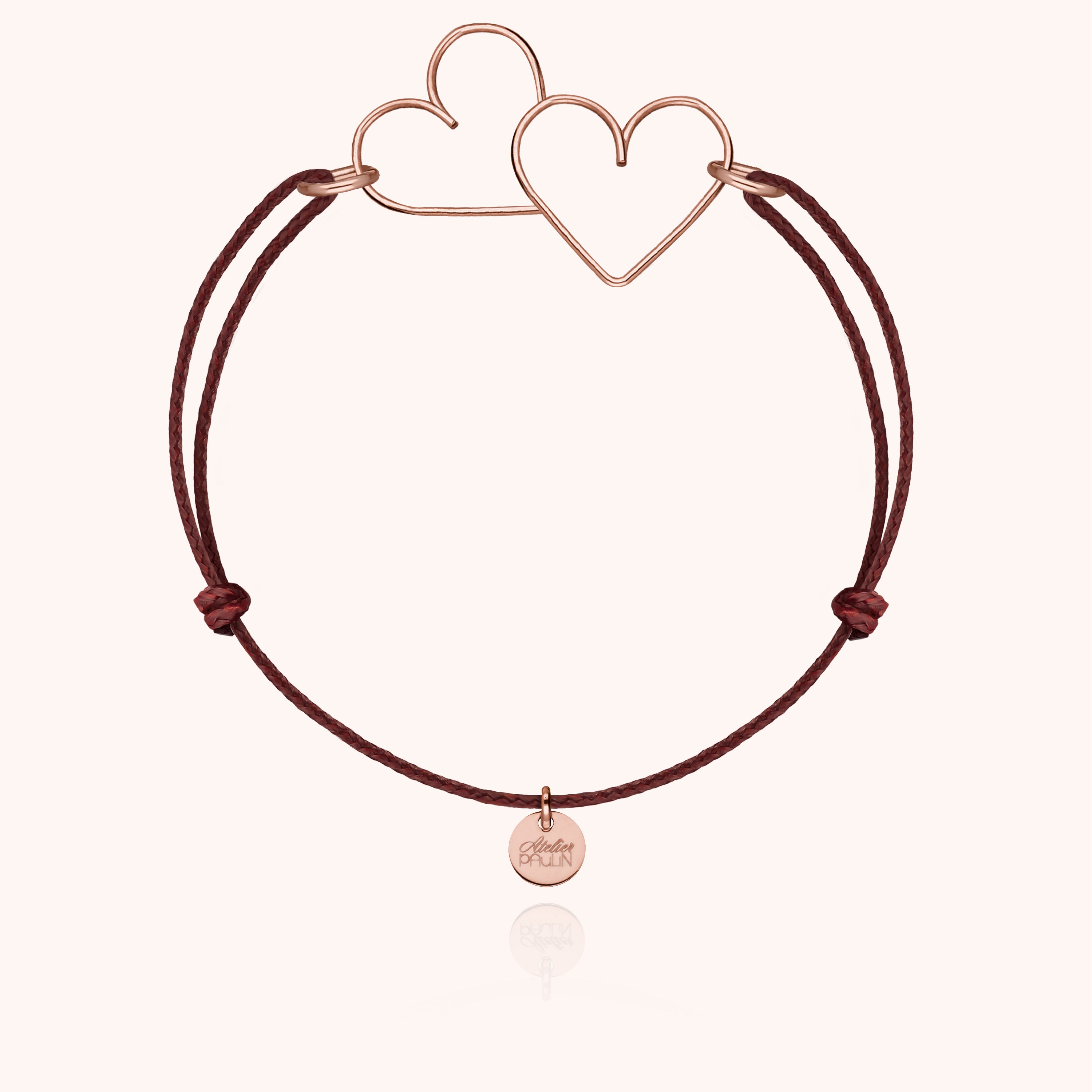 Give Me Your Heart Cord Bracelet - 14k rose gold filled