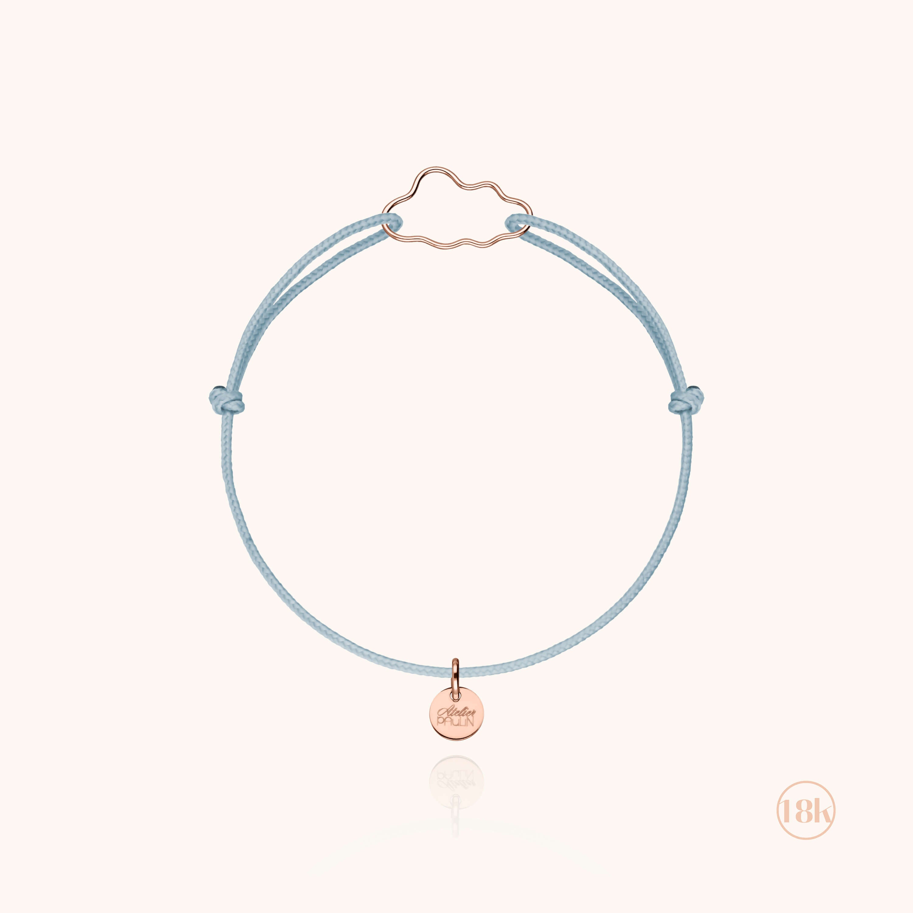 Bracelet Cordon Enfant Petit Nuage - or rose 750/1000