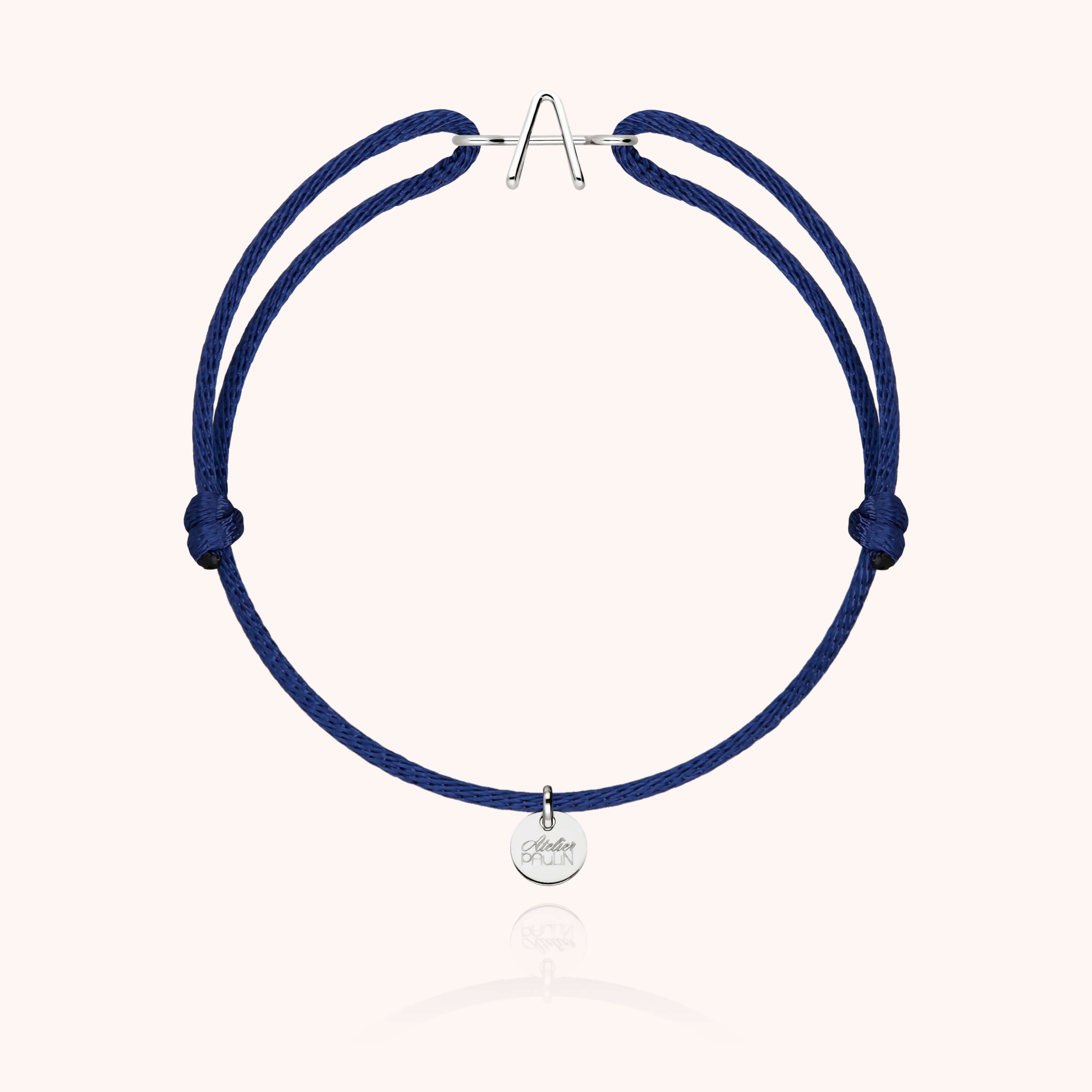 Capital Initial Cord Bracelet - white gold 750/1000