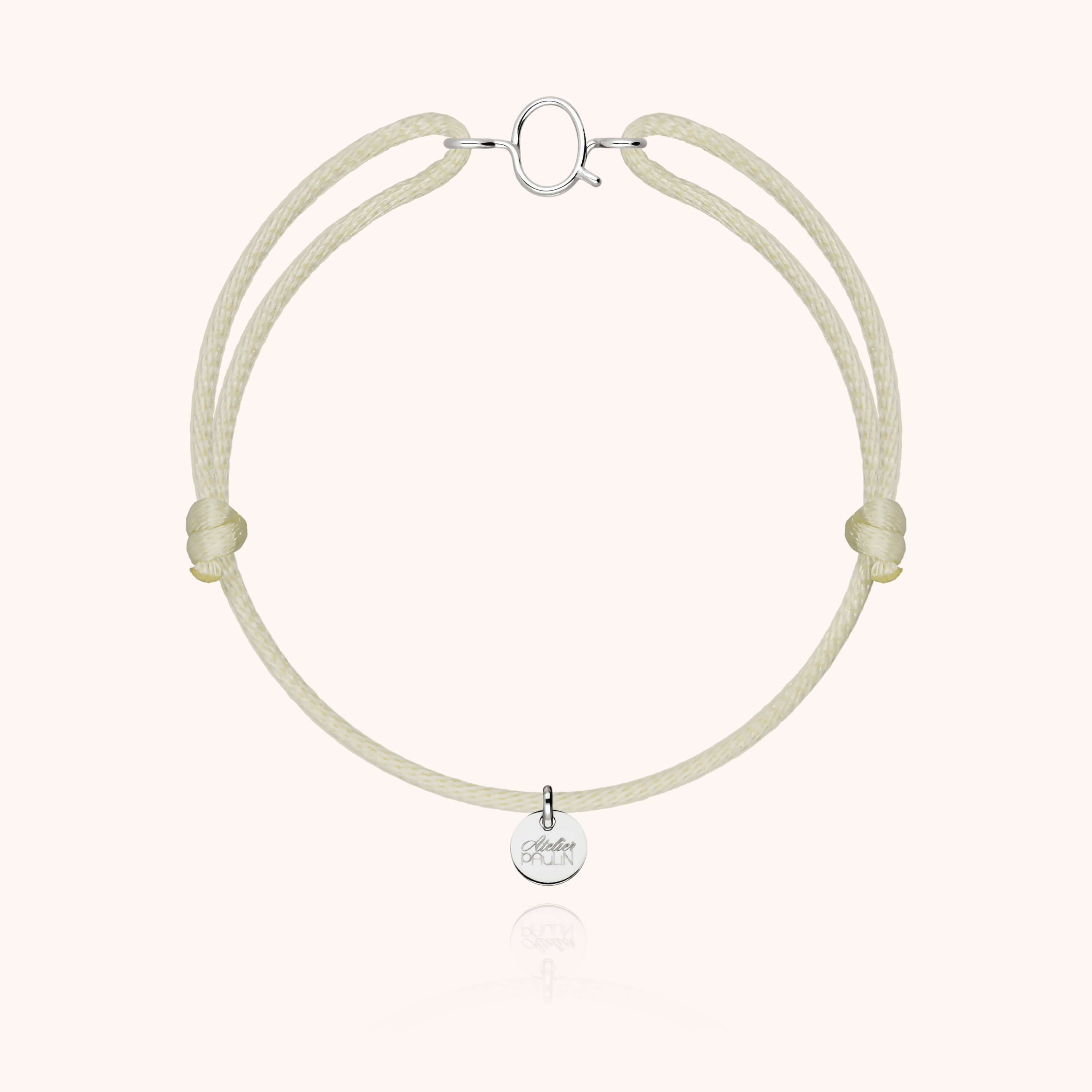 Initial Cord Bracelet - 18k white gold