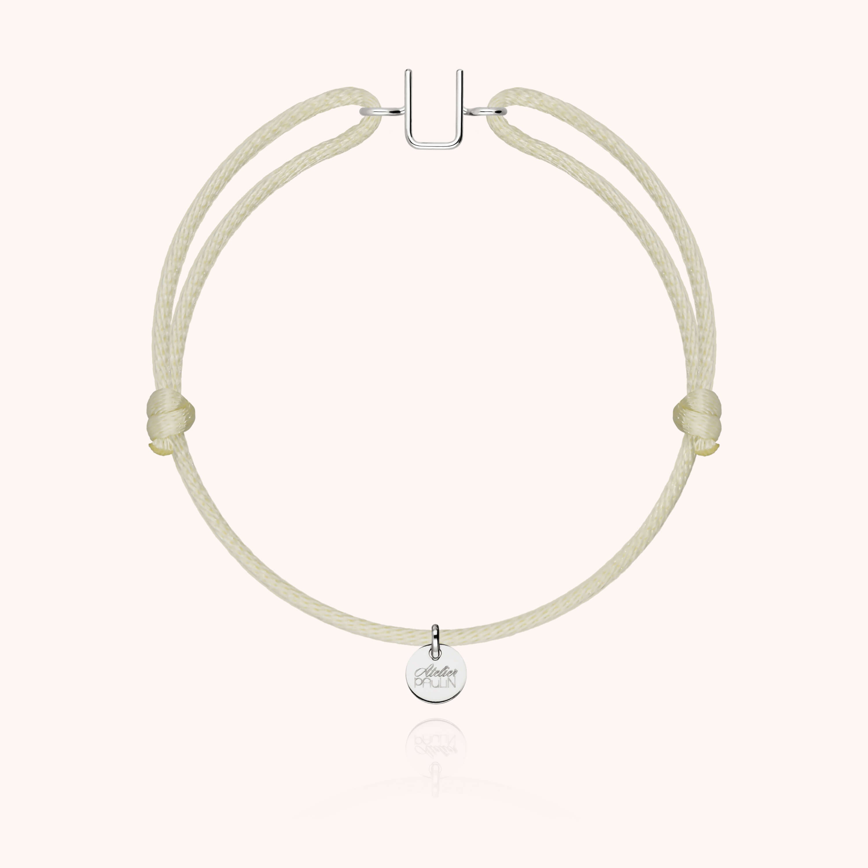 Initial Cord Bracelet - 18k white gold