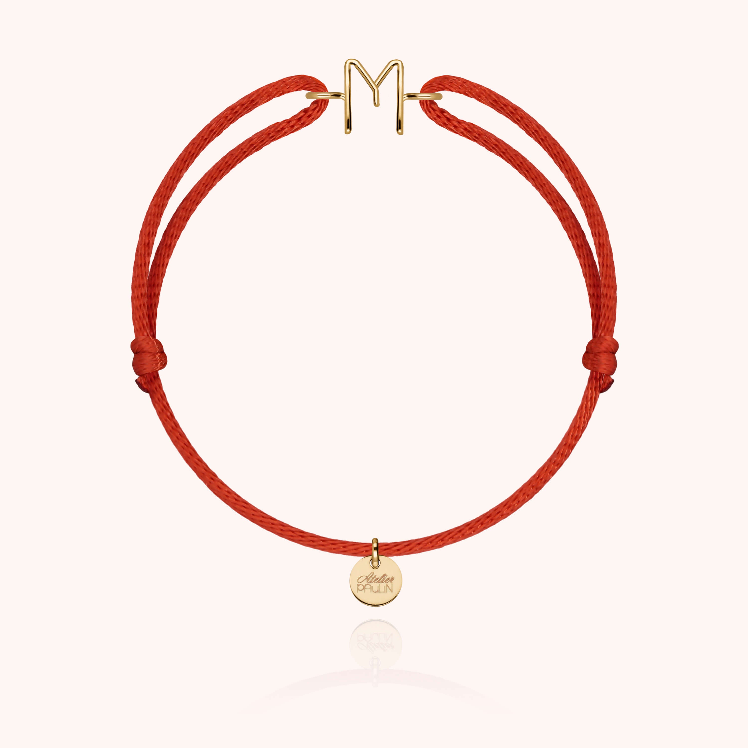 Initial Cord Bracelet - 18k yellow gold
