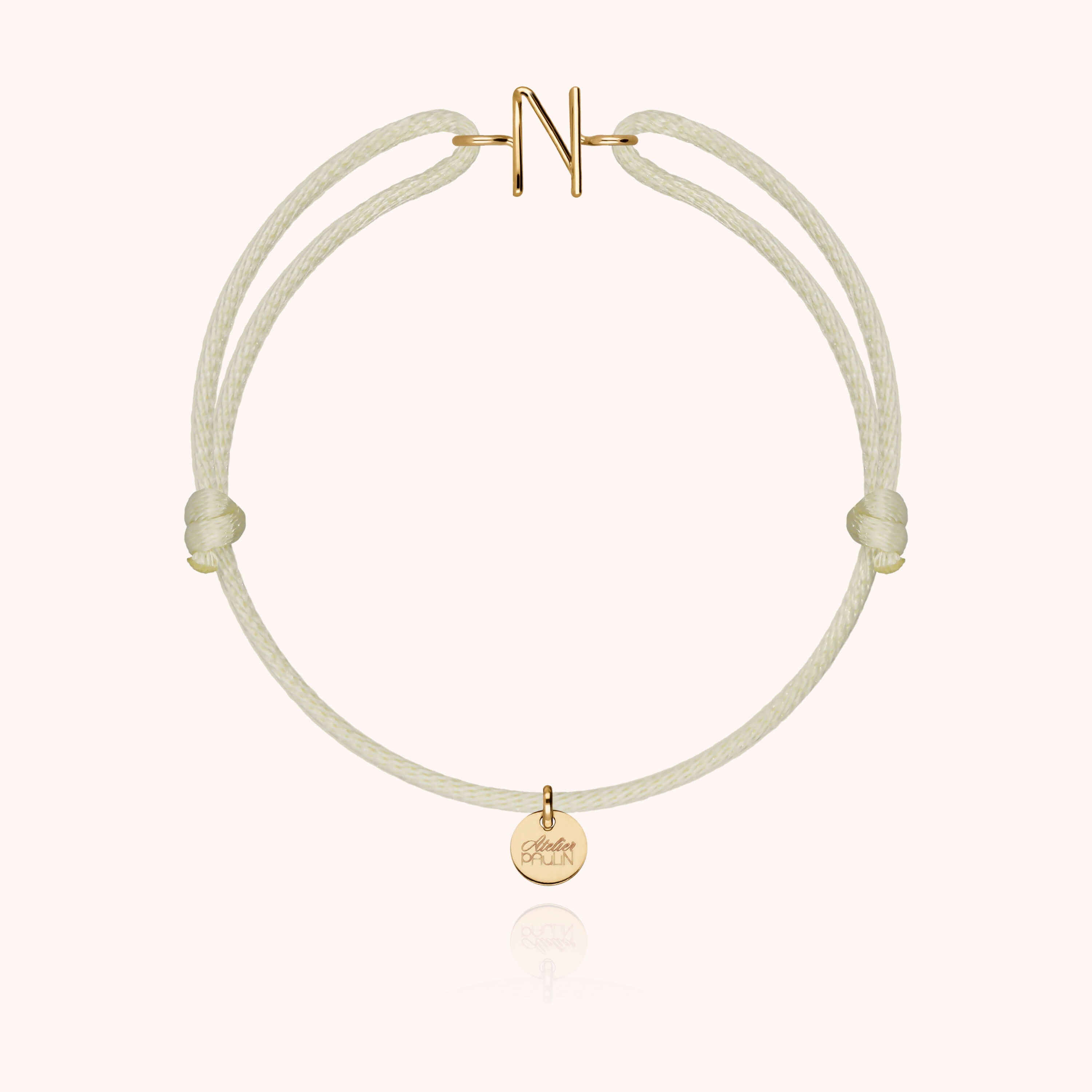 Initial Cord Bracelet - 18k yellow gold