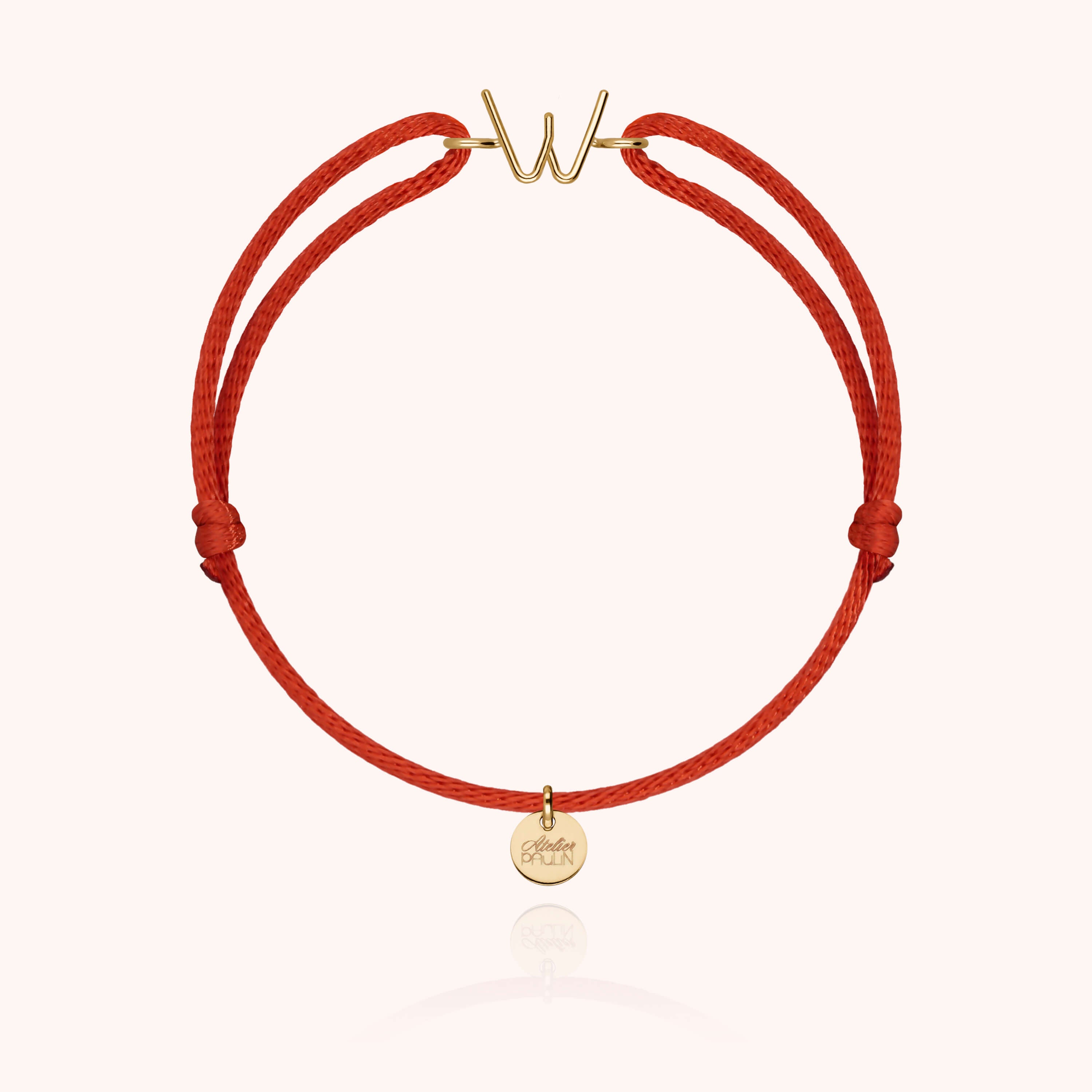 Initial Cord Bracelet - 18k yellow gold