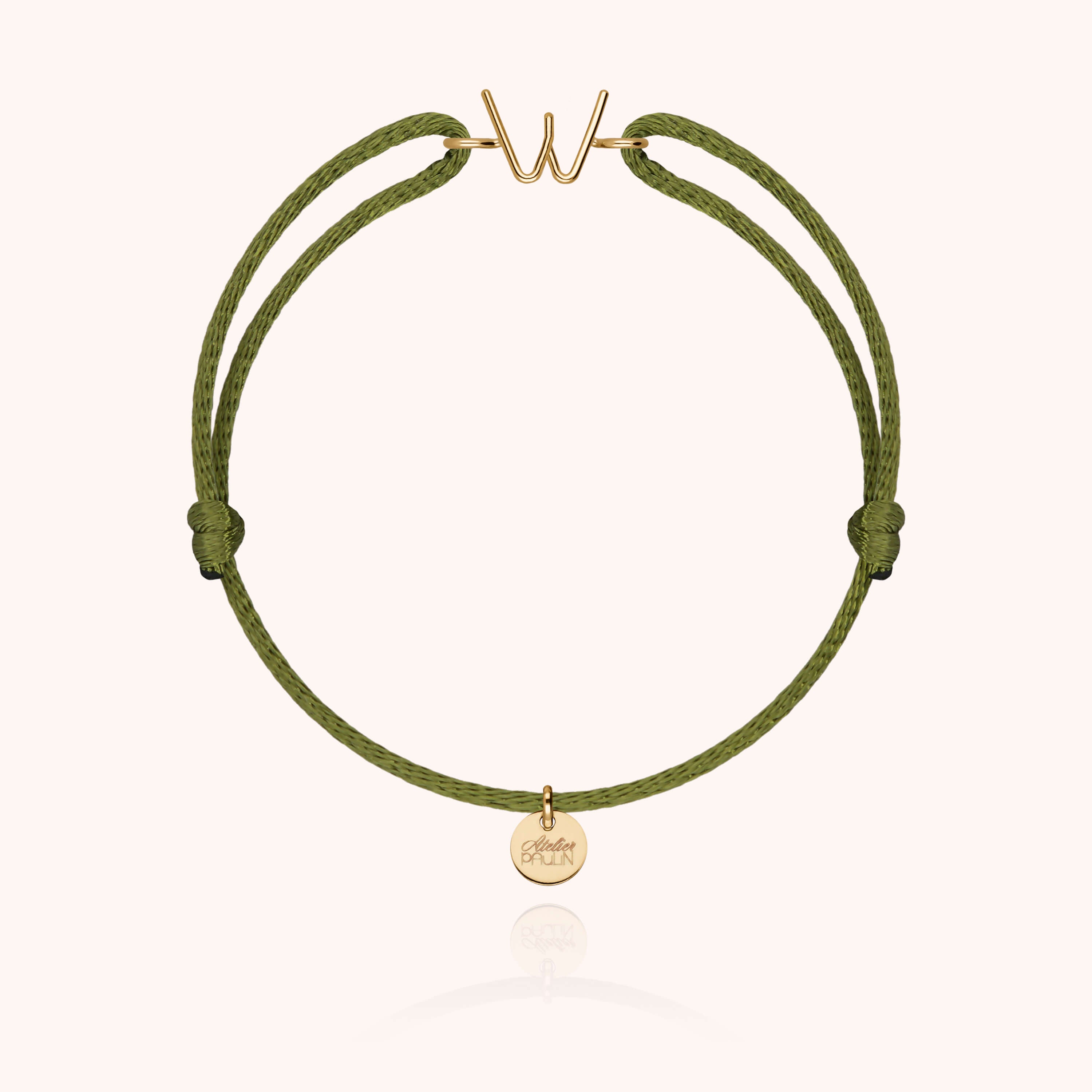 Initial Cord Bracelet - 18k yellow gold