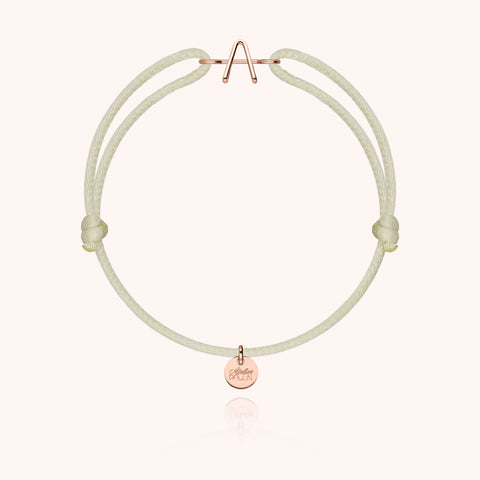 alternate image of Initial Cord Bracelet - 18k rose gold