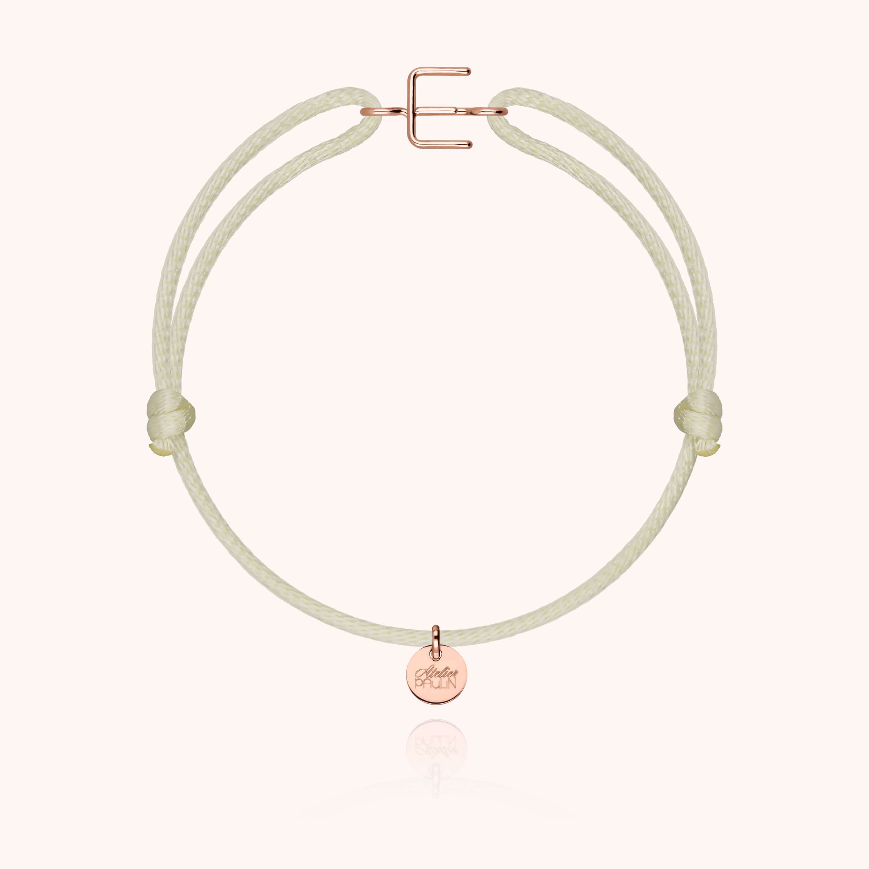 Bracelet Cordon Initiale - or rose 750/1000
