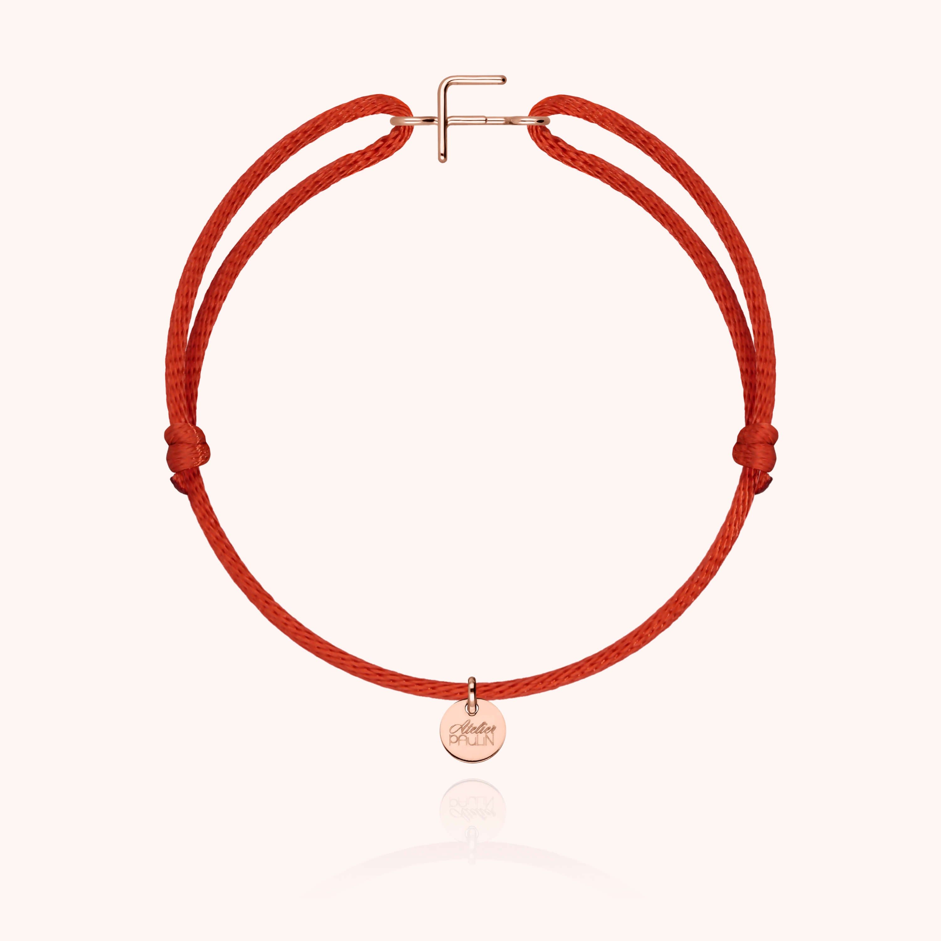 Bracelet Cordon Initiale - or rose 750/1000