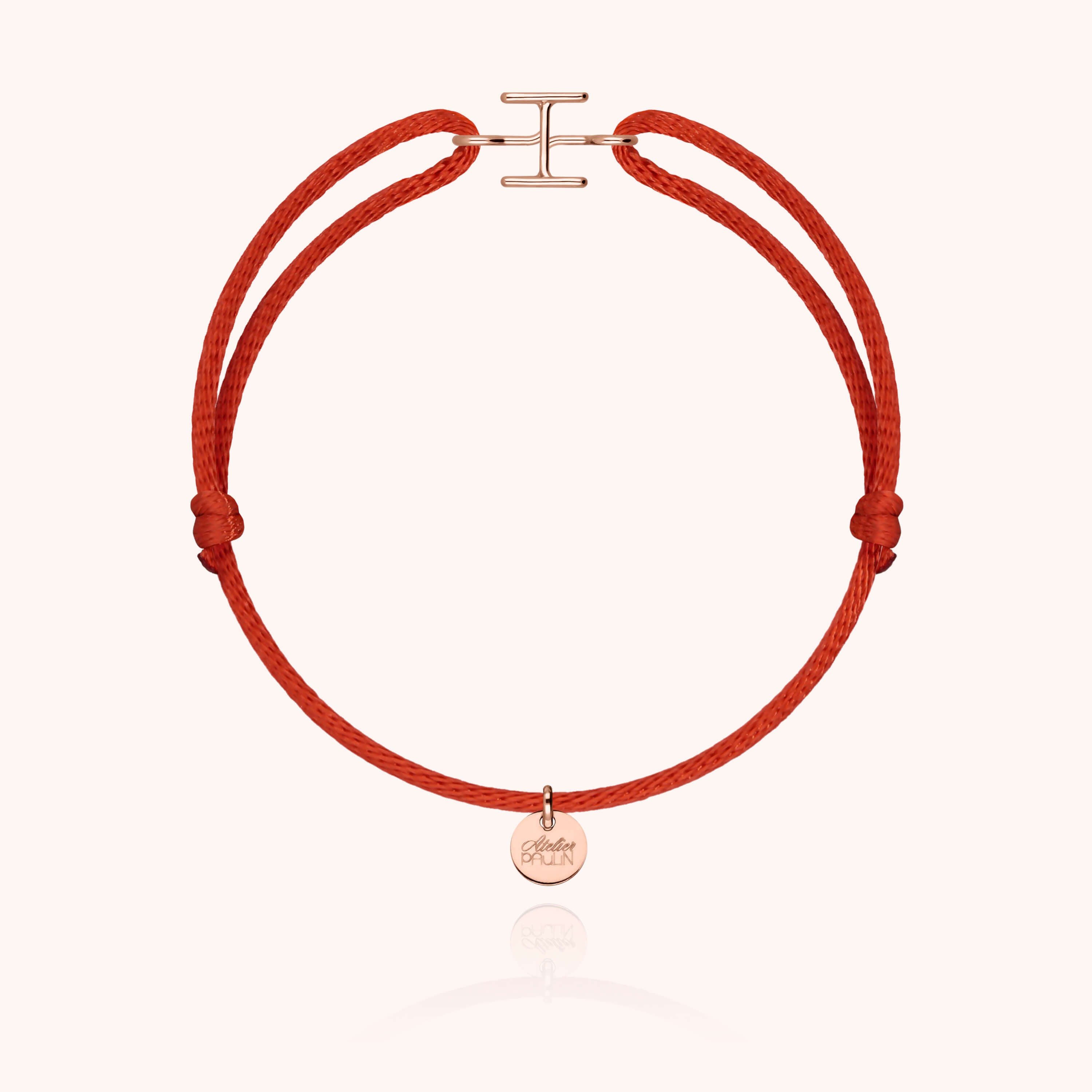 Bracelet Cordon Initiale - or rose 750/1000