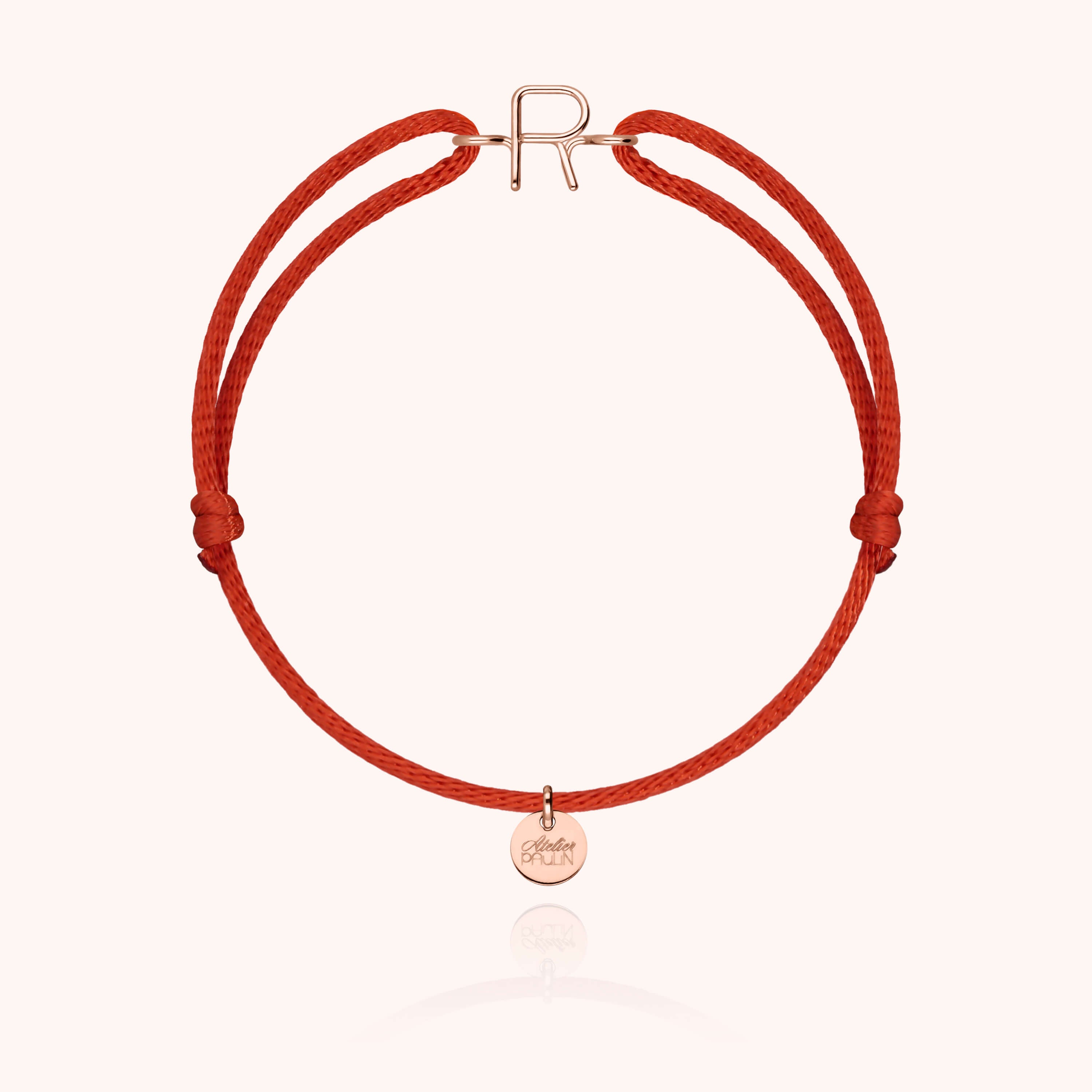 Bracelet Cordon Initiale - or rose 750/1000