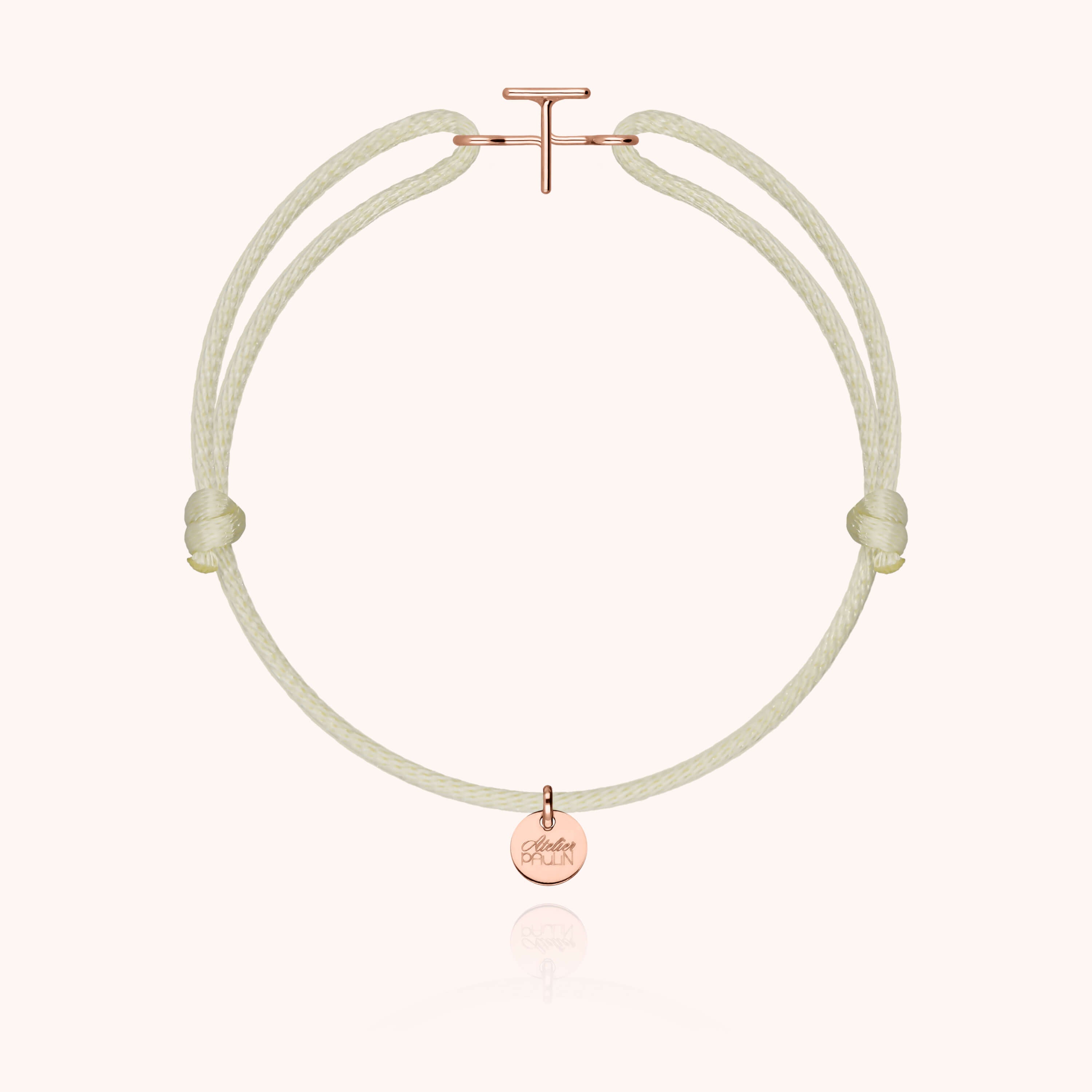 Bracelet Cordon Initiale - or rose 750/1000