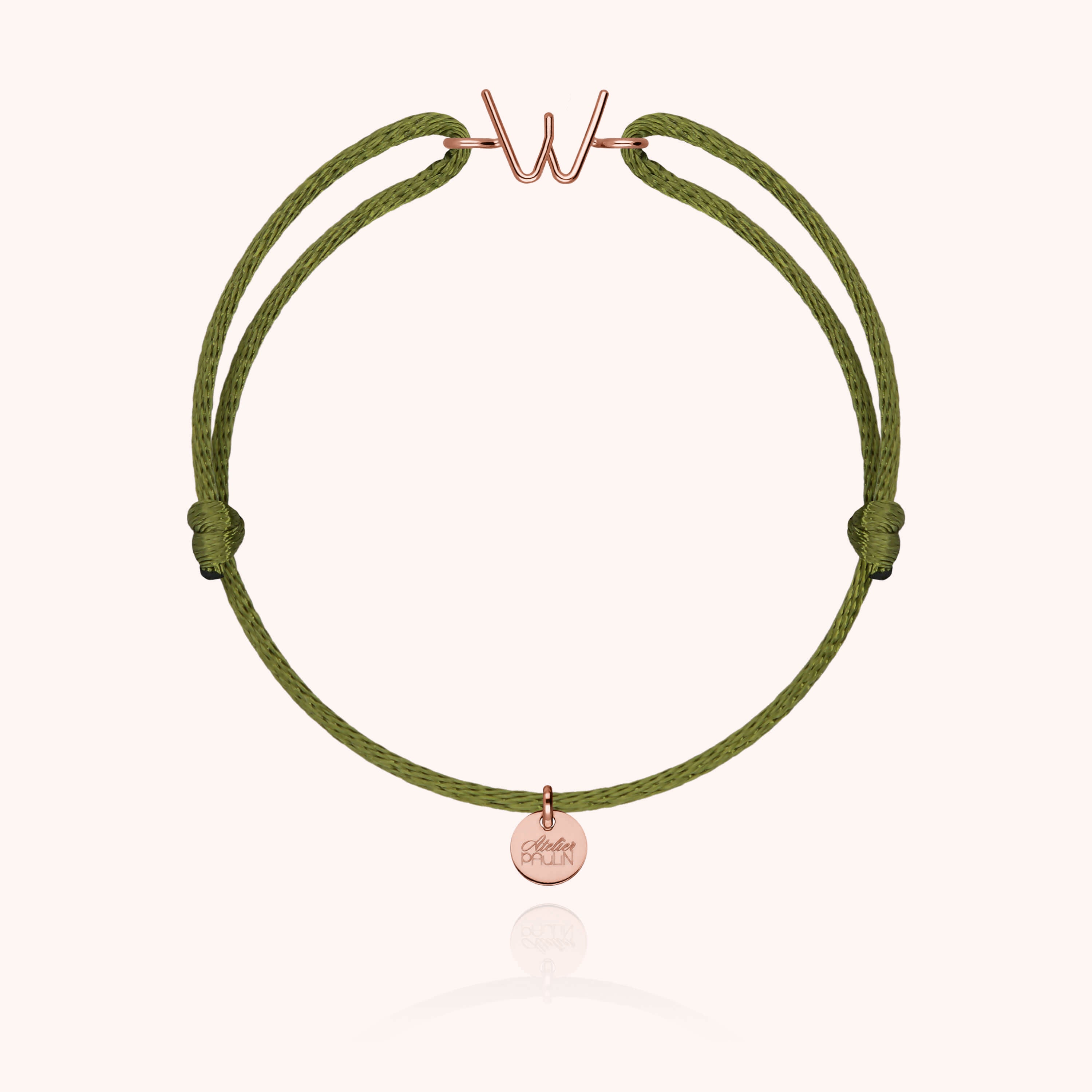 Bracelet Cordon Initiale - or rose 750/1000