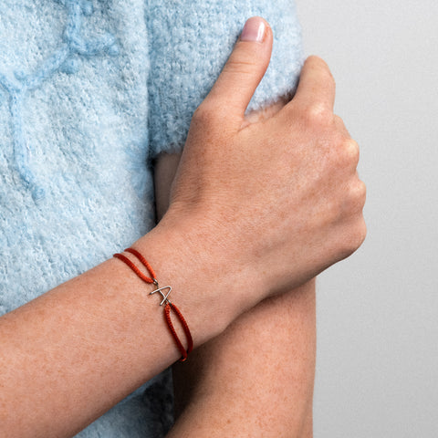 alternate image of Initial Cord Bracelet - 18k white gold