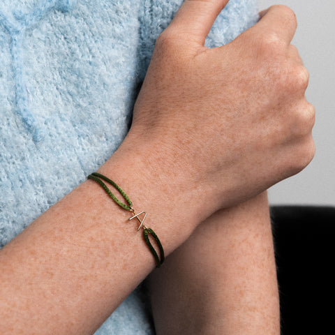 alternate image of Initial Cord Bracelet - 18k yellow gold