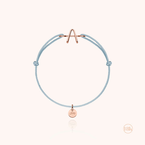 alternate image of Initial Child Cord Bracelet - 18k rose gold