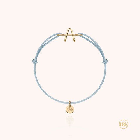 18k yellow gold - light blue