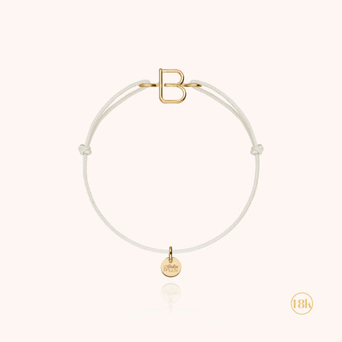 alternate image of Initial Child Cord Bracelet - 18k yellow gold