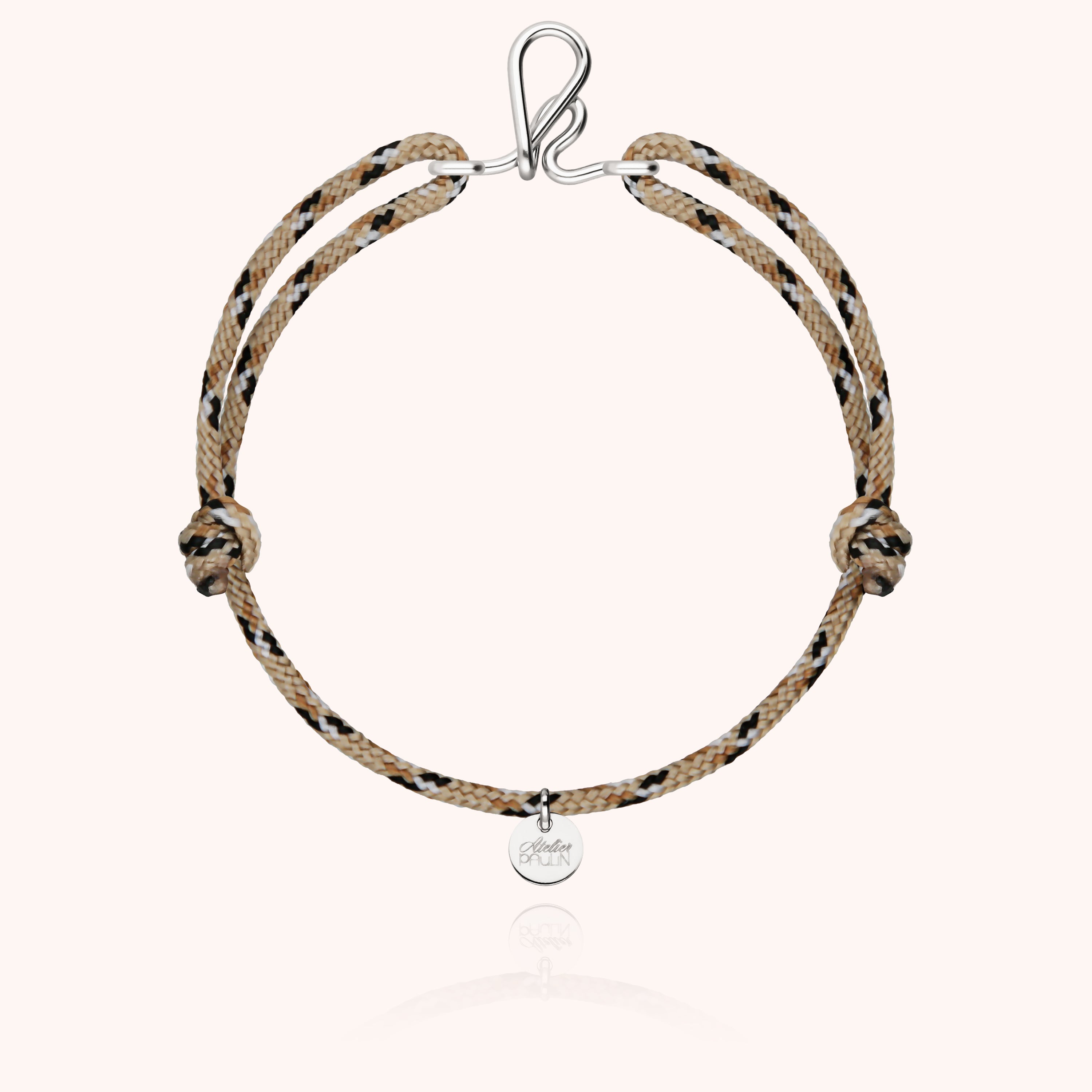 Men's Cord Knot Initial Bracelet - silver