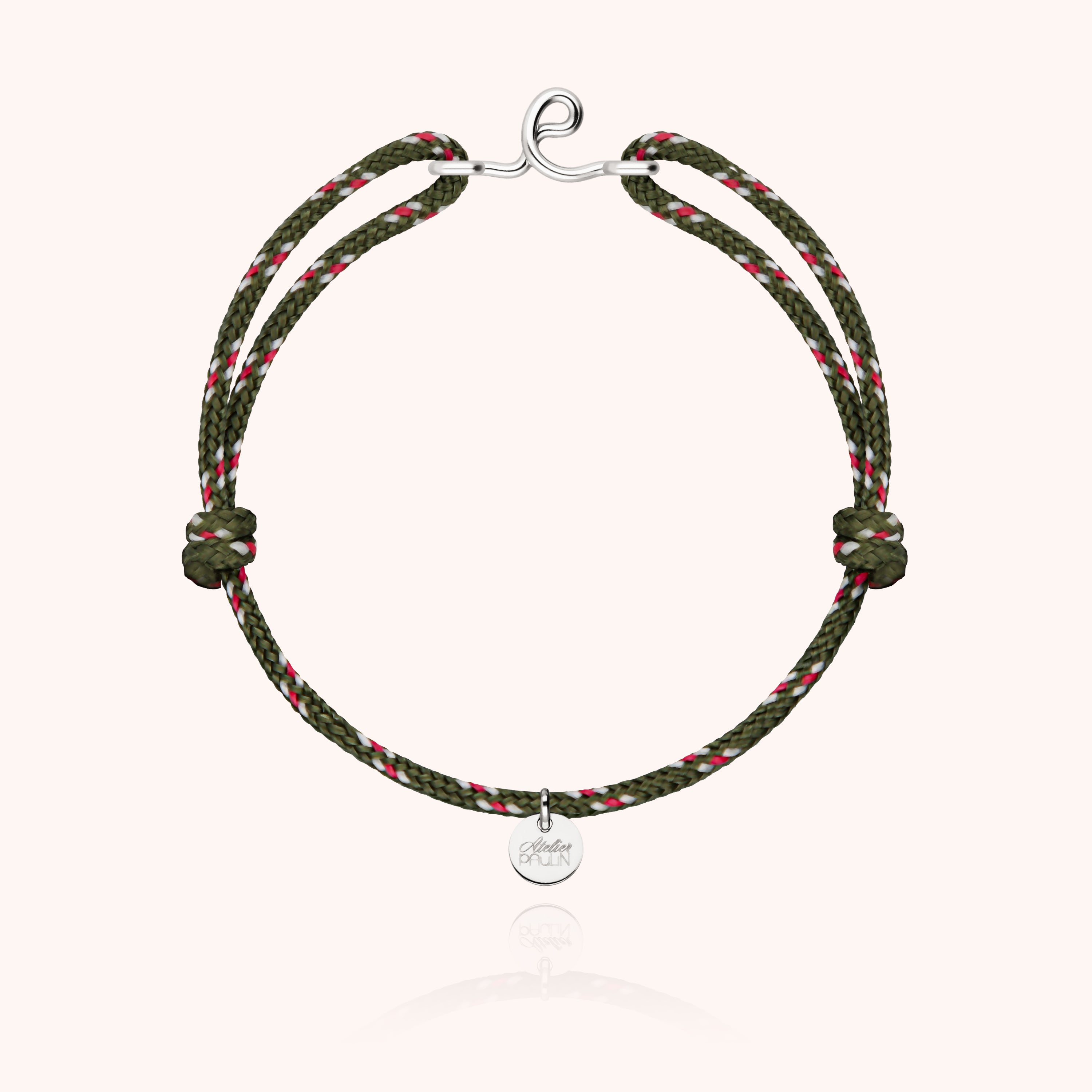 Men's Cord Knot Initial Bracelet - silver