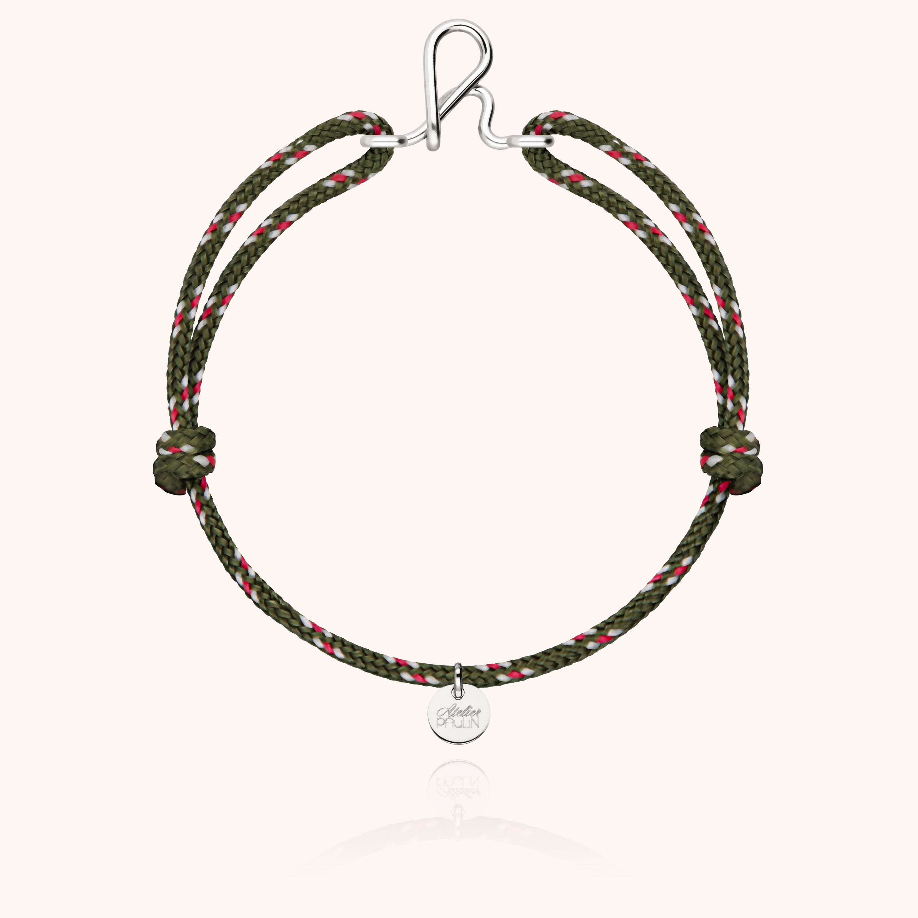 Men's Cord Knot Initial Bracelet - silver