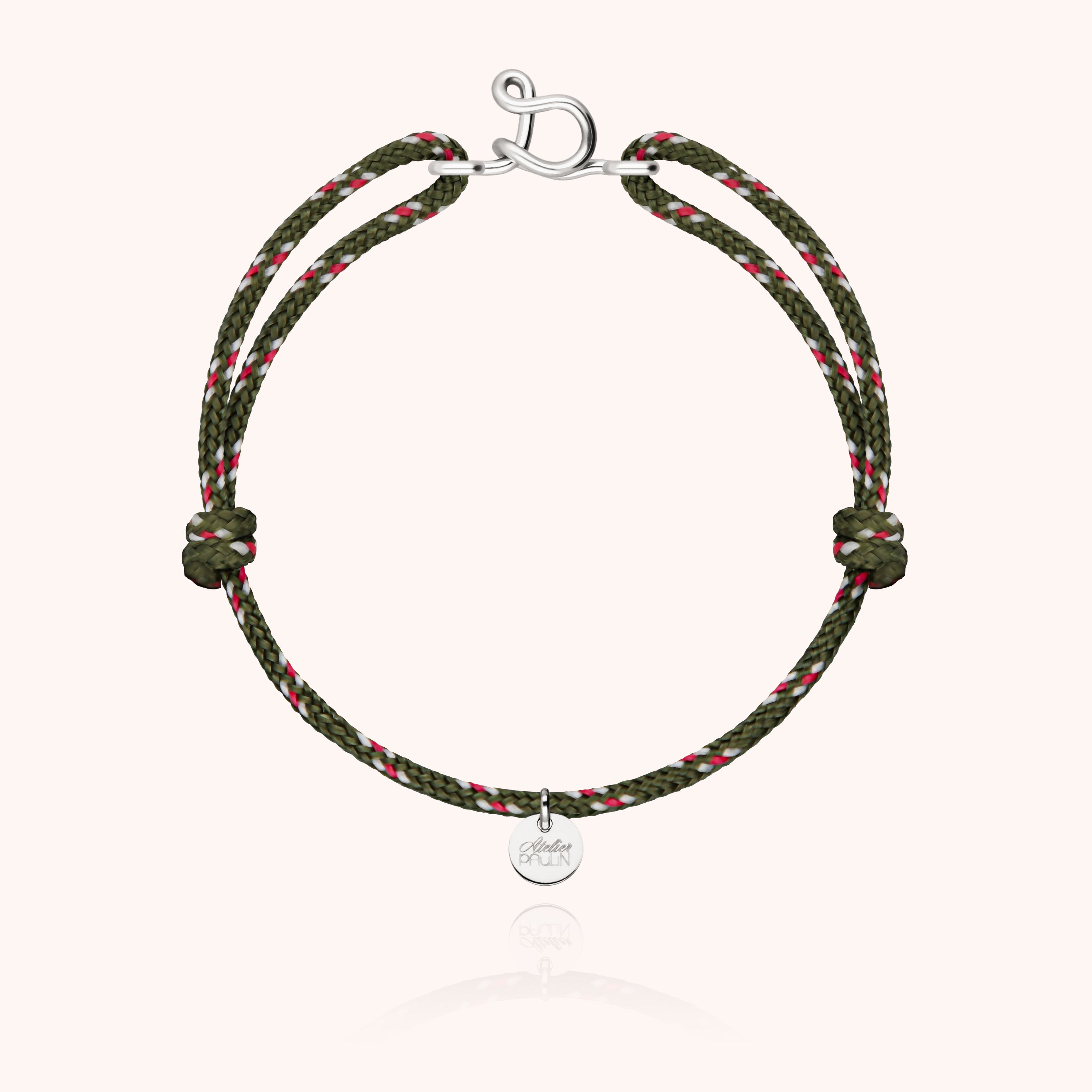 Men's Cord Knot Initial Bracelet - silver