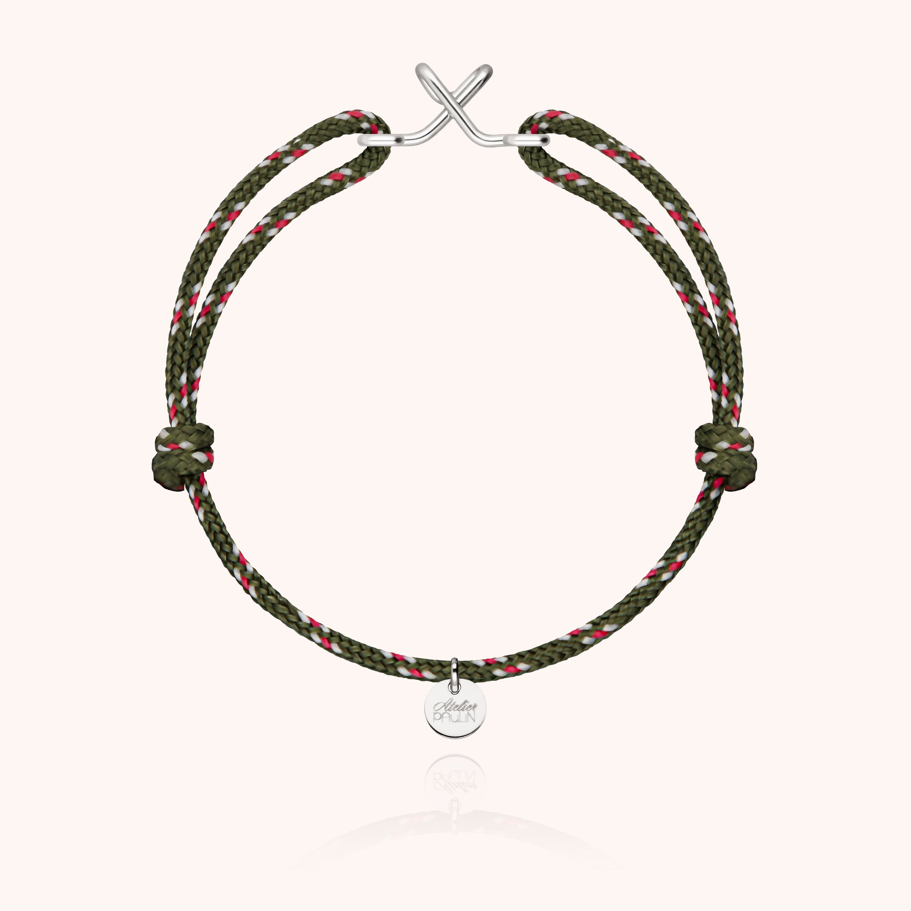 Bracelet Cordon Knot Initiale Homme - argent