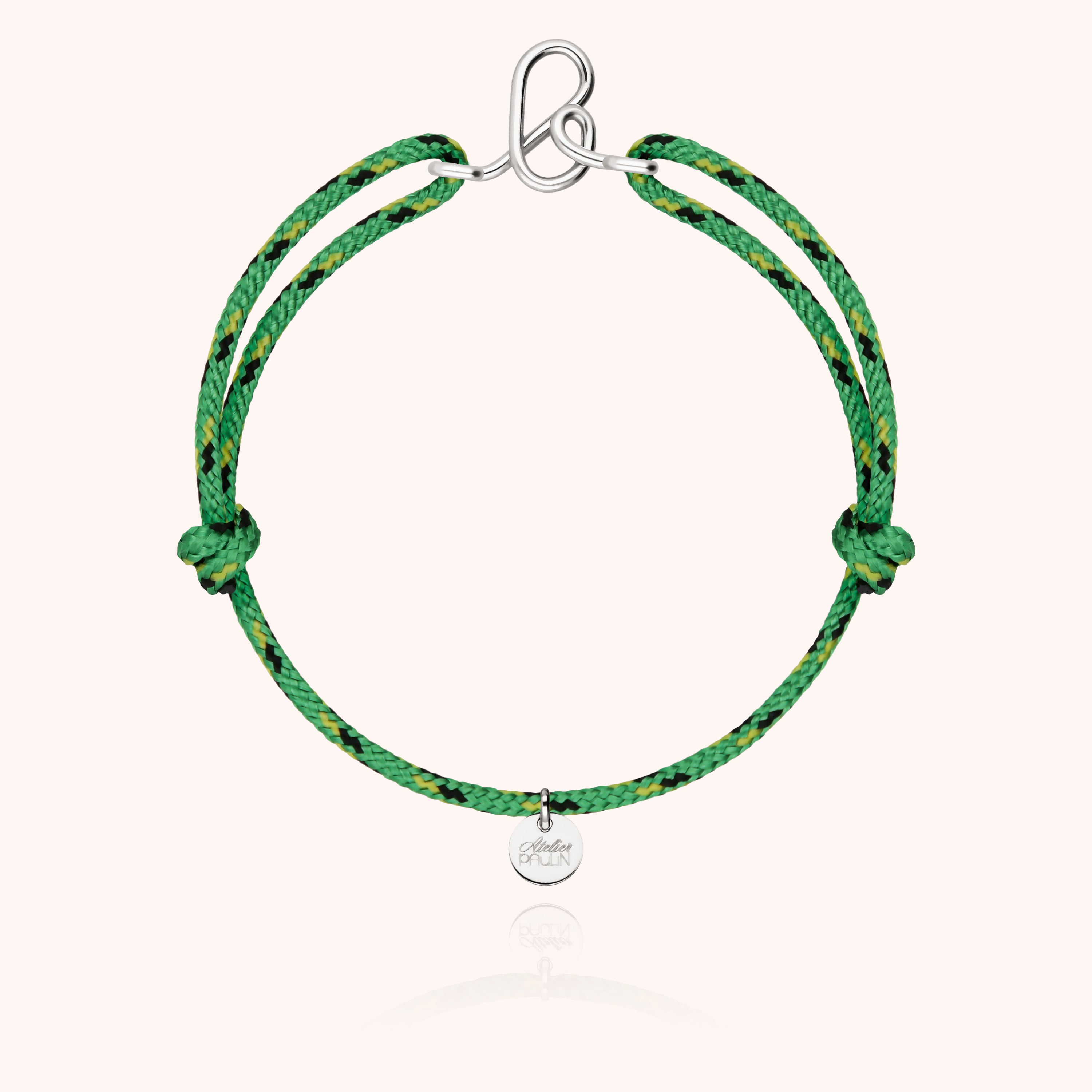 Men's Cord Knot Initial Bracelet - silver