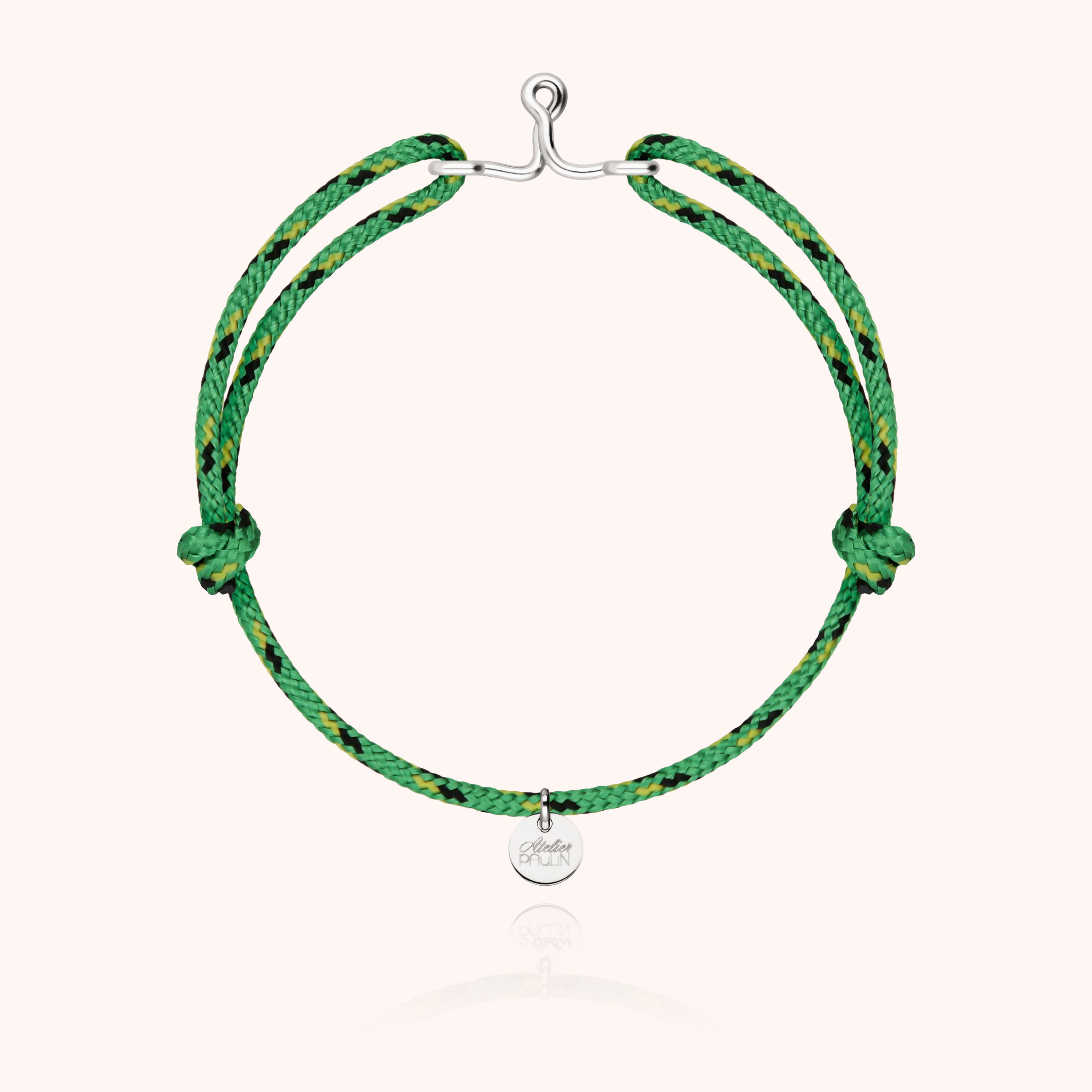 Men's Cord Knot Initial Bracelet - silver