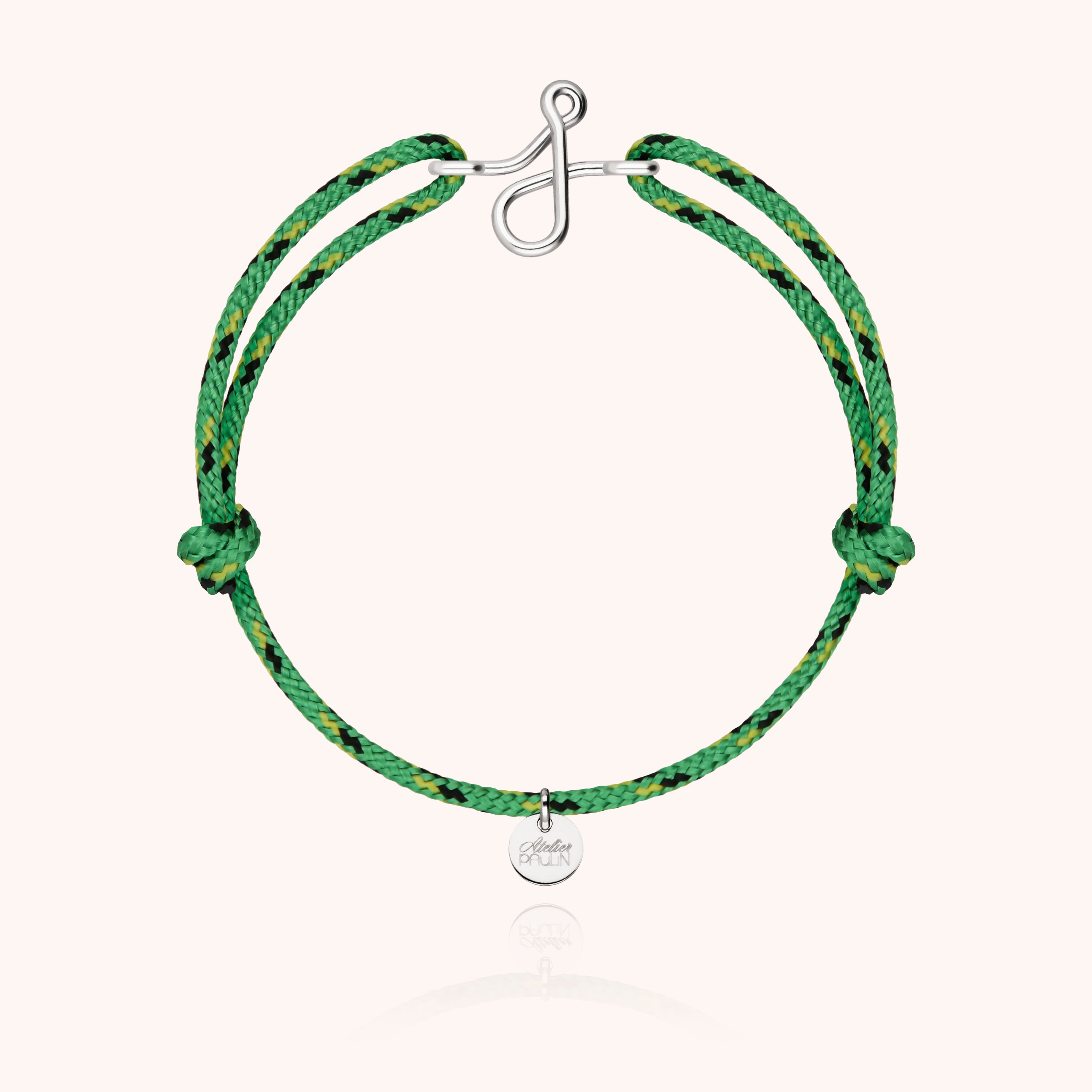 Bracelet Cordon Knot Initiale Homme - argent