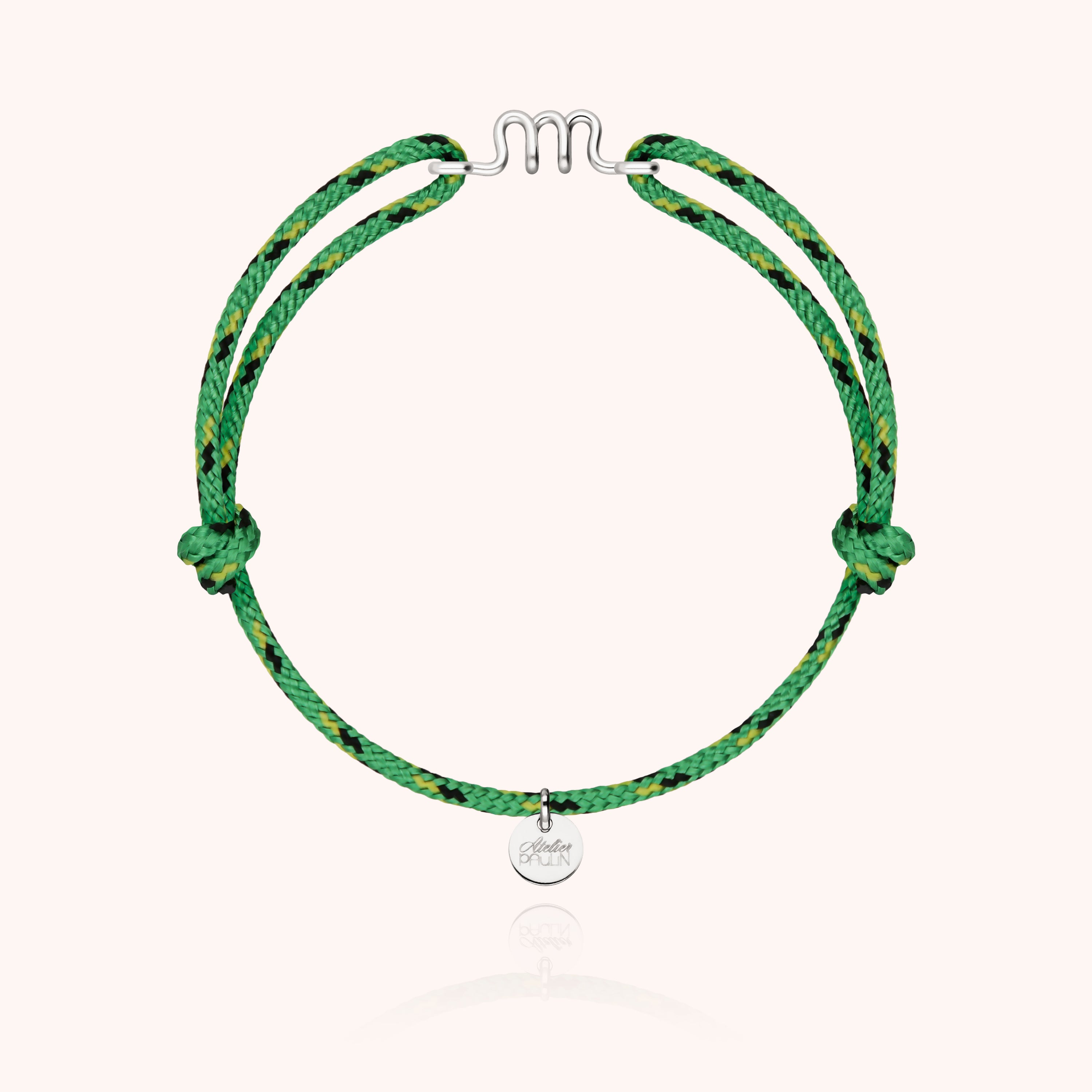 Men's Cord Knot Initial Bracelet - silver