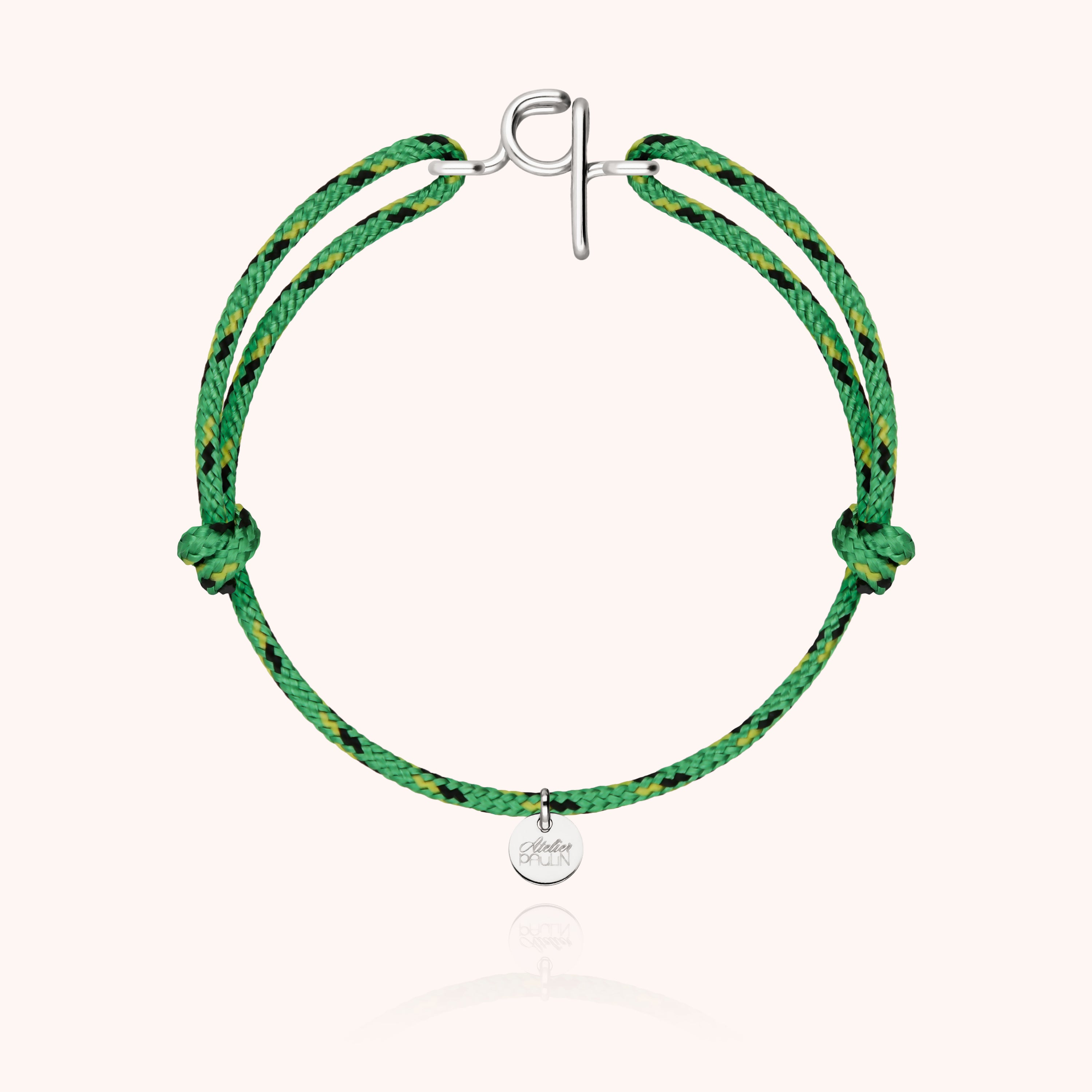 Bracelet Cordon Knot Initiale Homme - argent