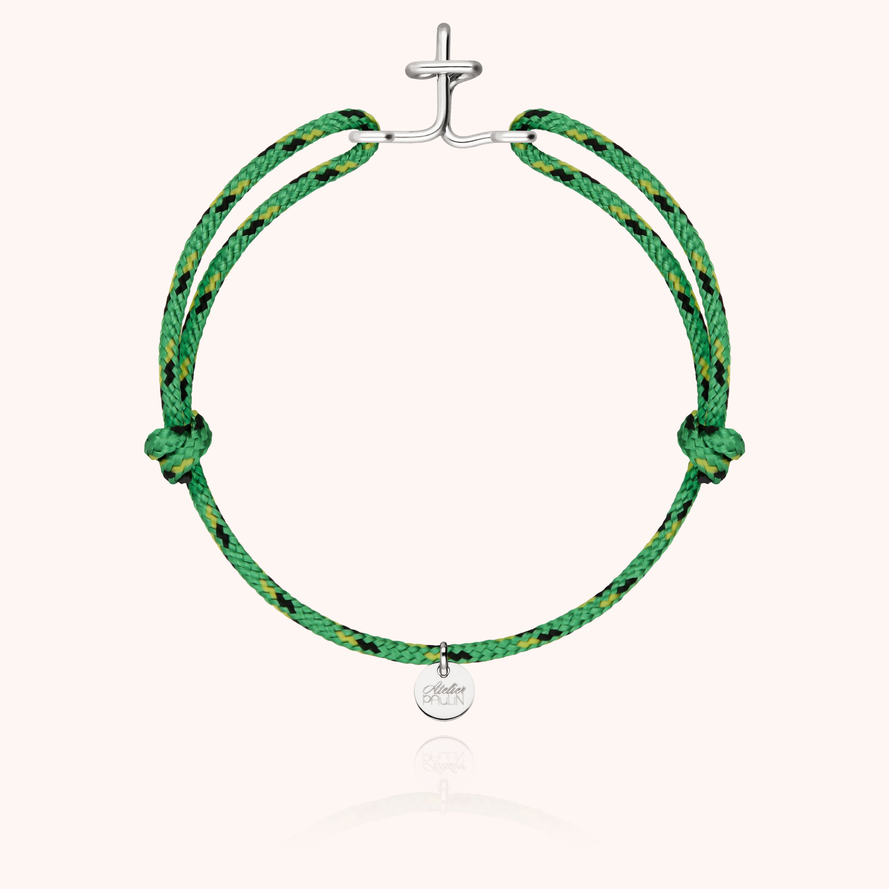 Men's Cord Knot Initial Bracelet - silver