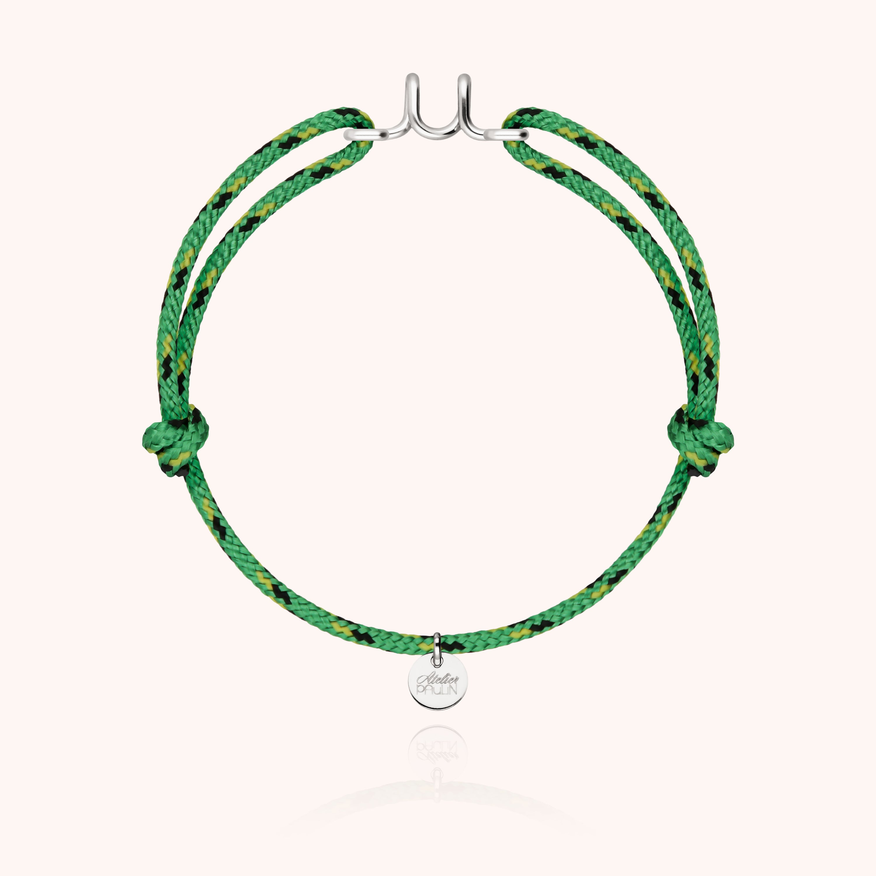 Bracelet Cordon Knot Initiale Homme - argent