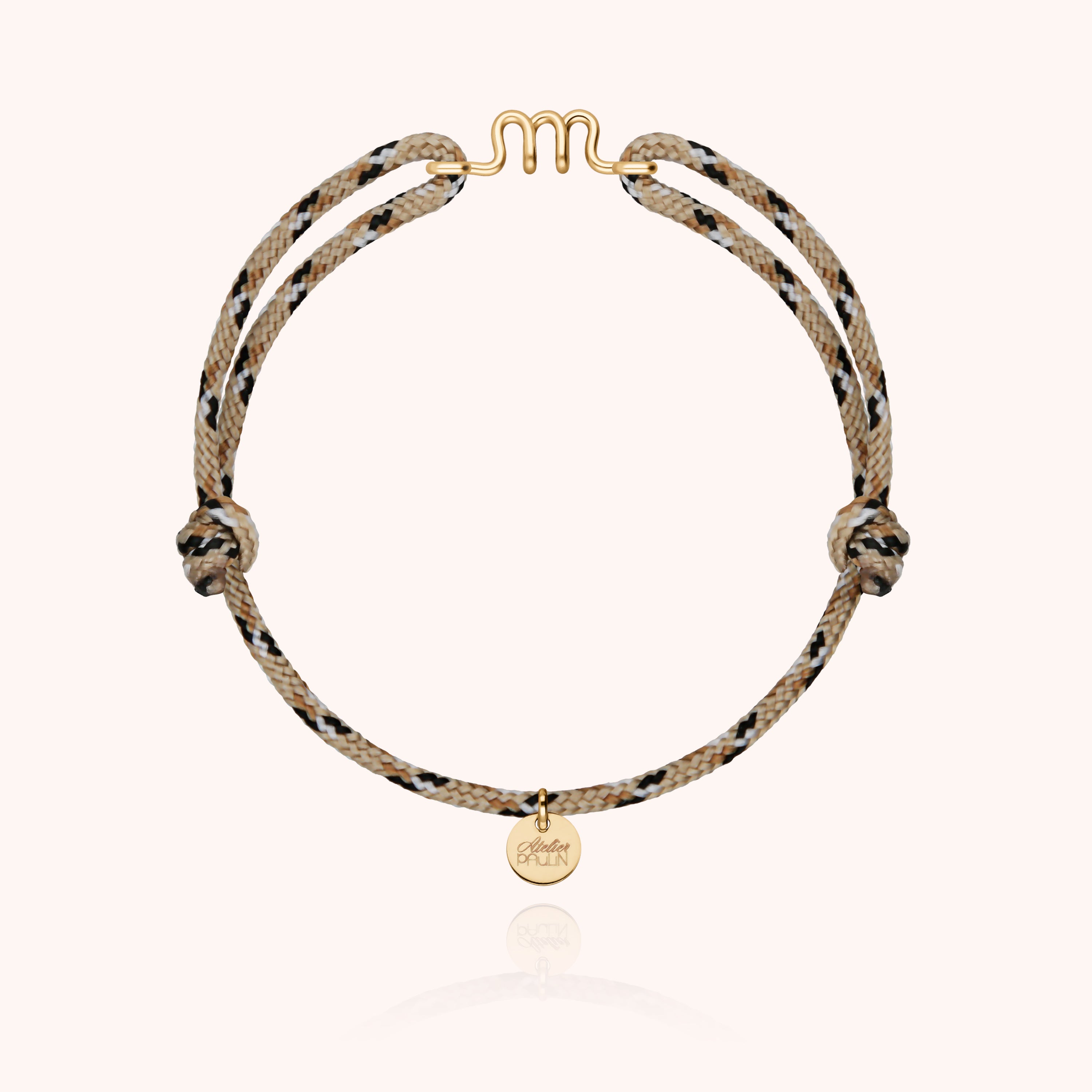 Men’s Initial Knot Cord Bracelet - 14k yellow gold filled