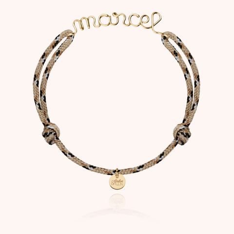 alternate image of Men's Personalized Knot Cord Bracelet - 18k yellow gold