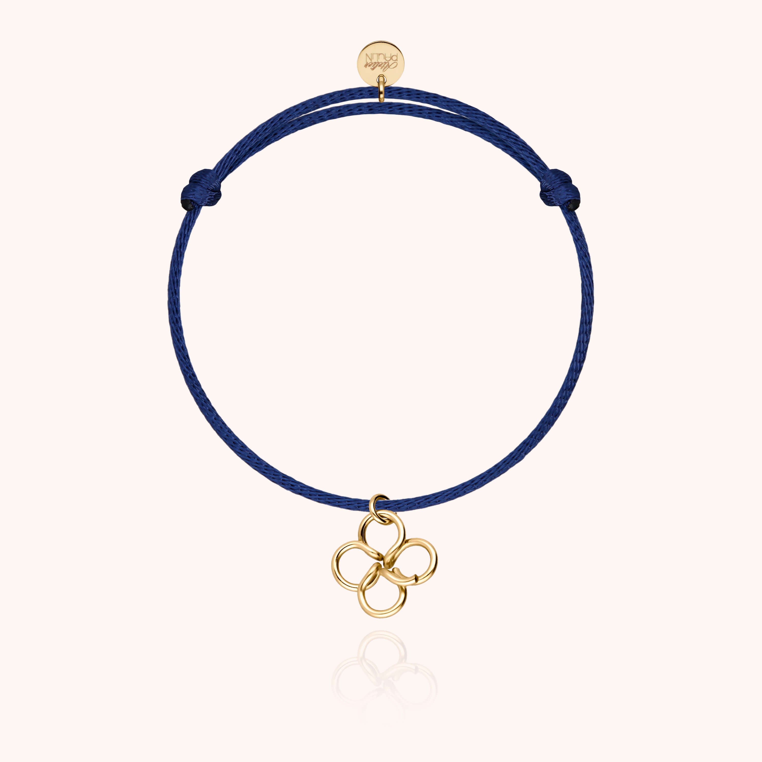 Bracelet Cordon Lucky Charms Trèfle - or jaune 750/1000