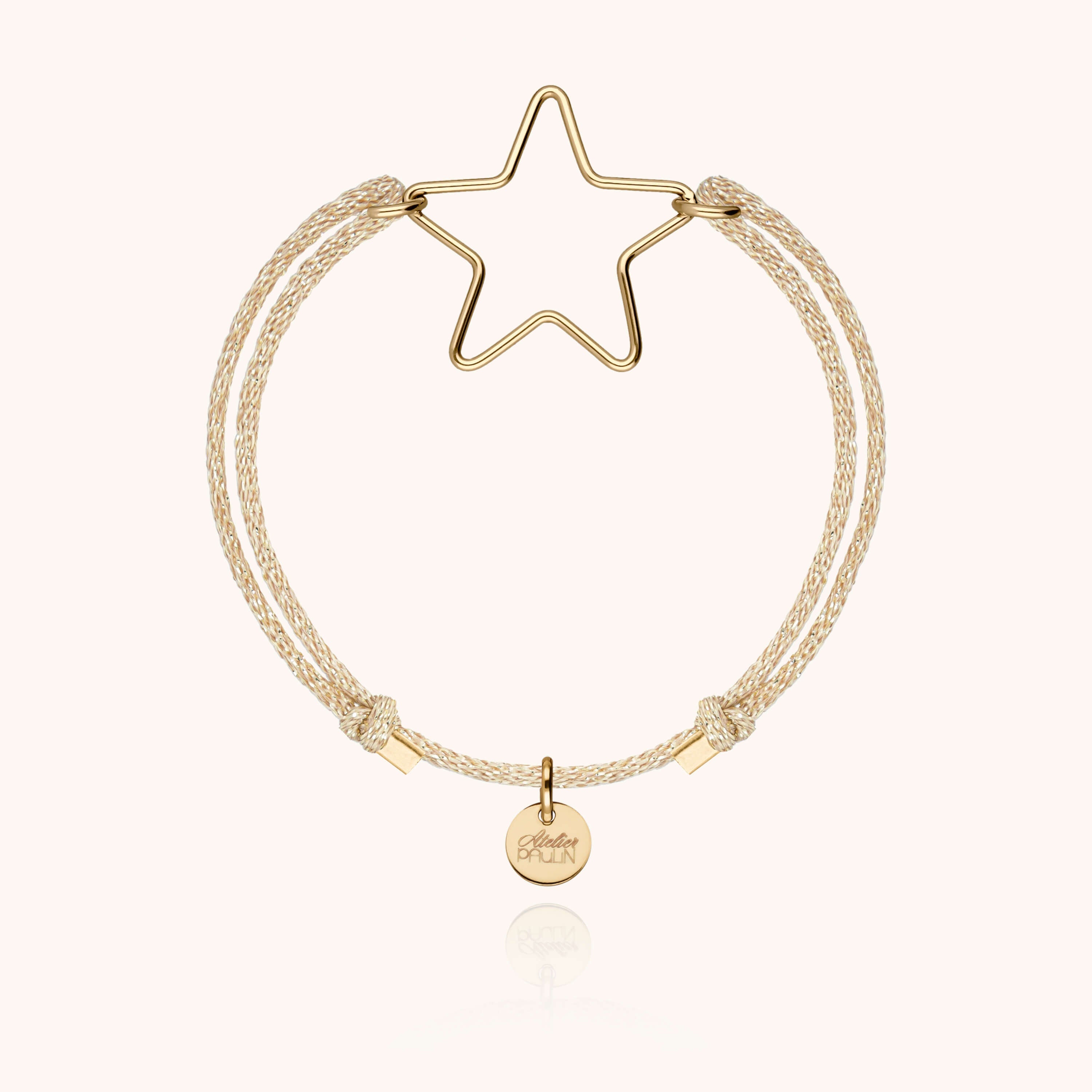 Bracelet Cordon Lurex Mini Star — détail façonnage à la main
