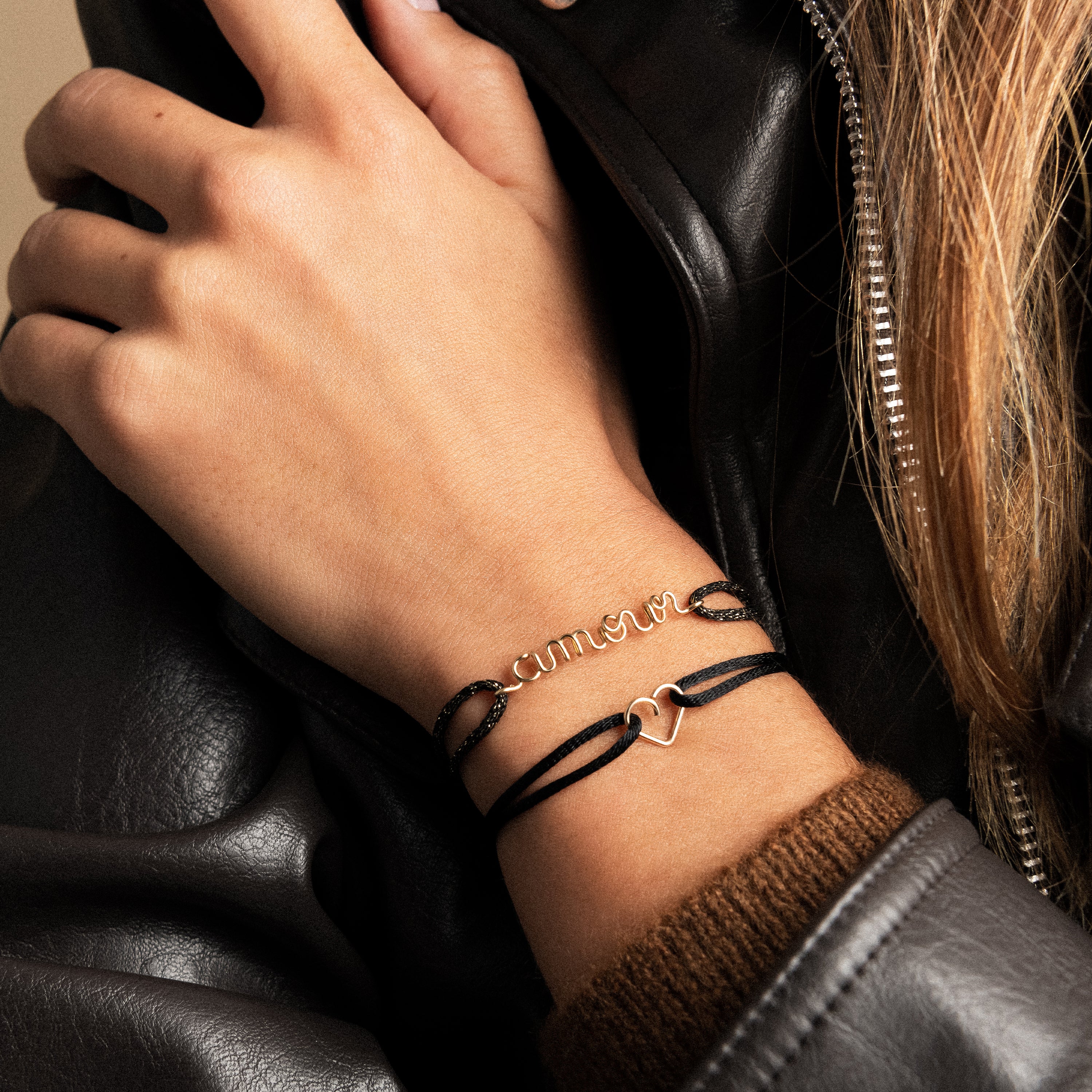 Lurex Personalized Cord Bracelet - 14k yellow gold filled