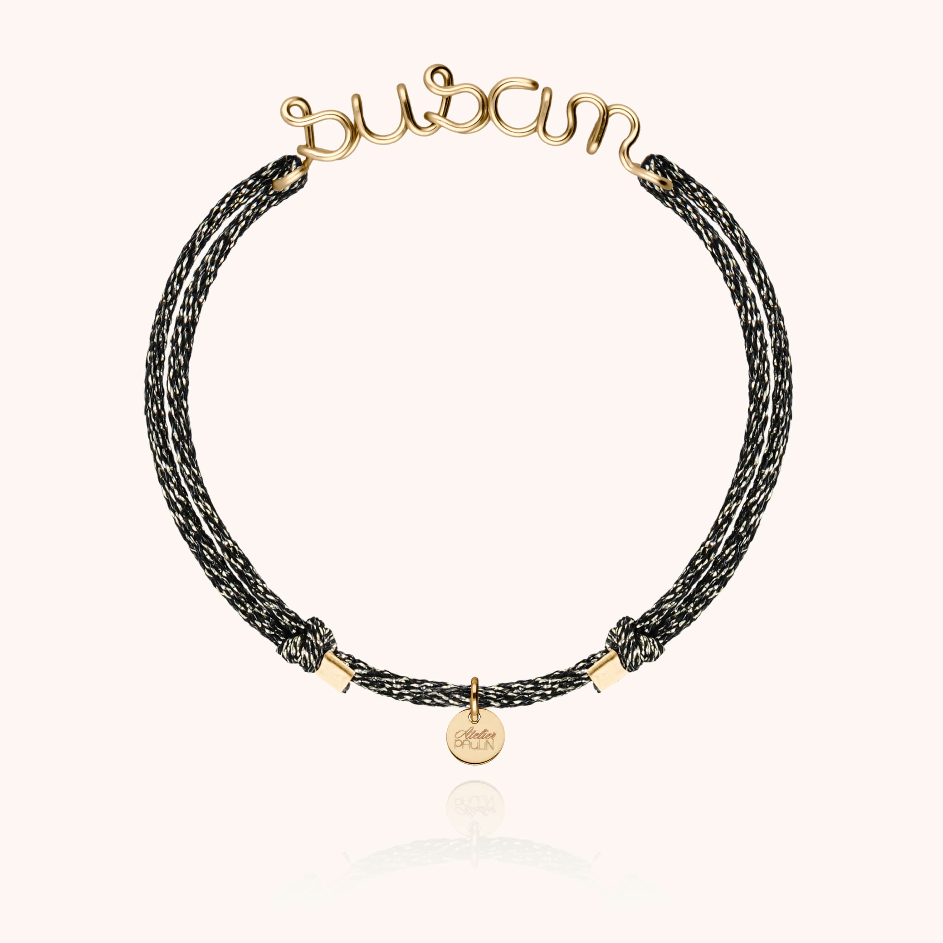 Lurex Personalized Cord Bracelet - 14k yellow gold filled