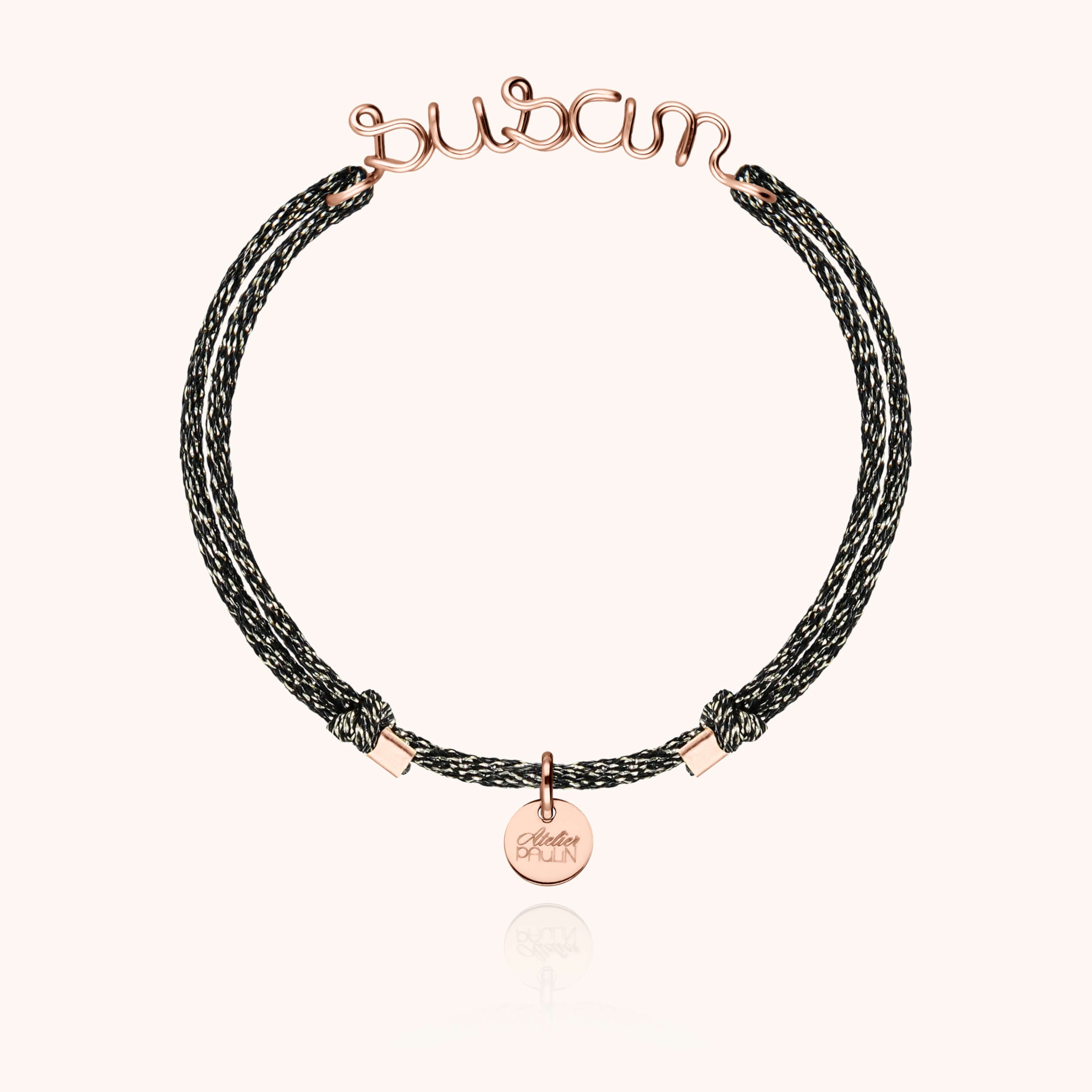 Bracelet Cordon Lurex Personnalisé en or jaune laminé — expédition sécurisée Paris