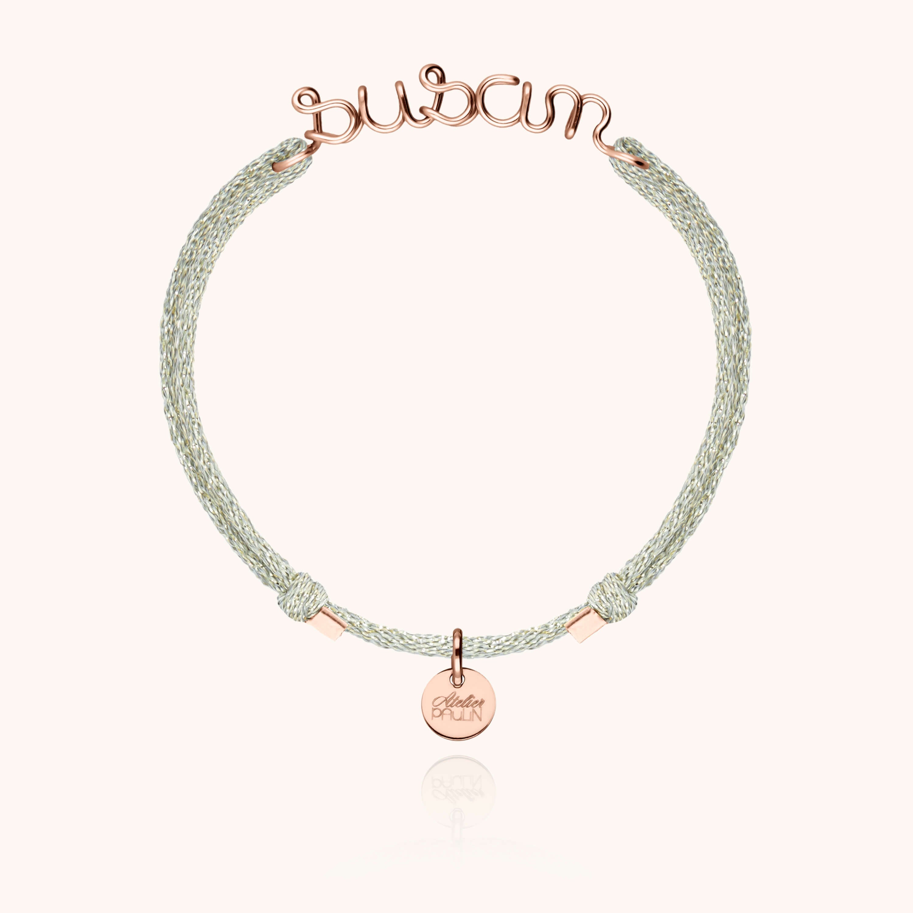 Bracelet Cordon Lurex Personnalisé en or jaune laminé — expédition sécurisée Paris