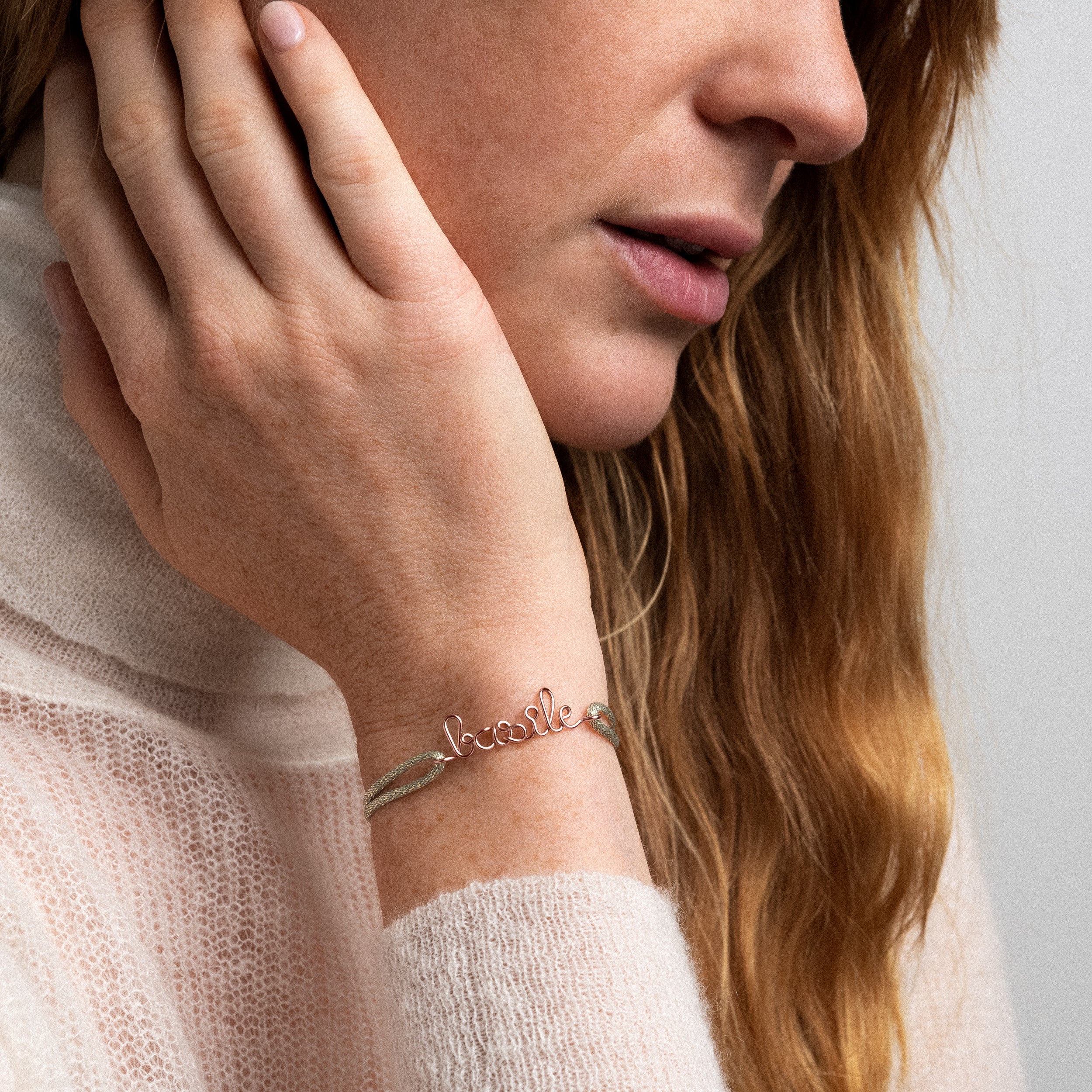 Bracelet cordon quotidien gold filled 14k cadeau personnalisé Atelier Paulin - or rose laminé -