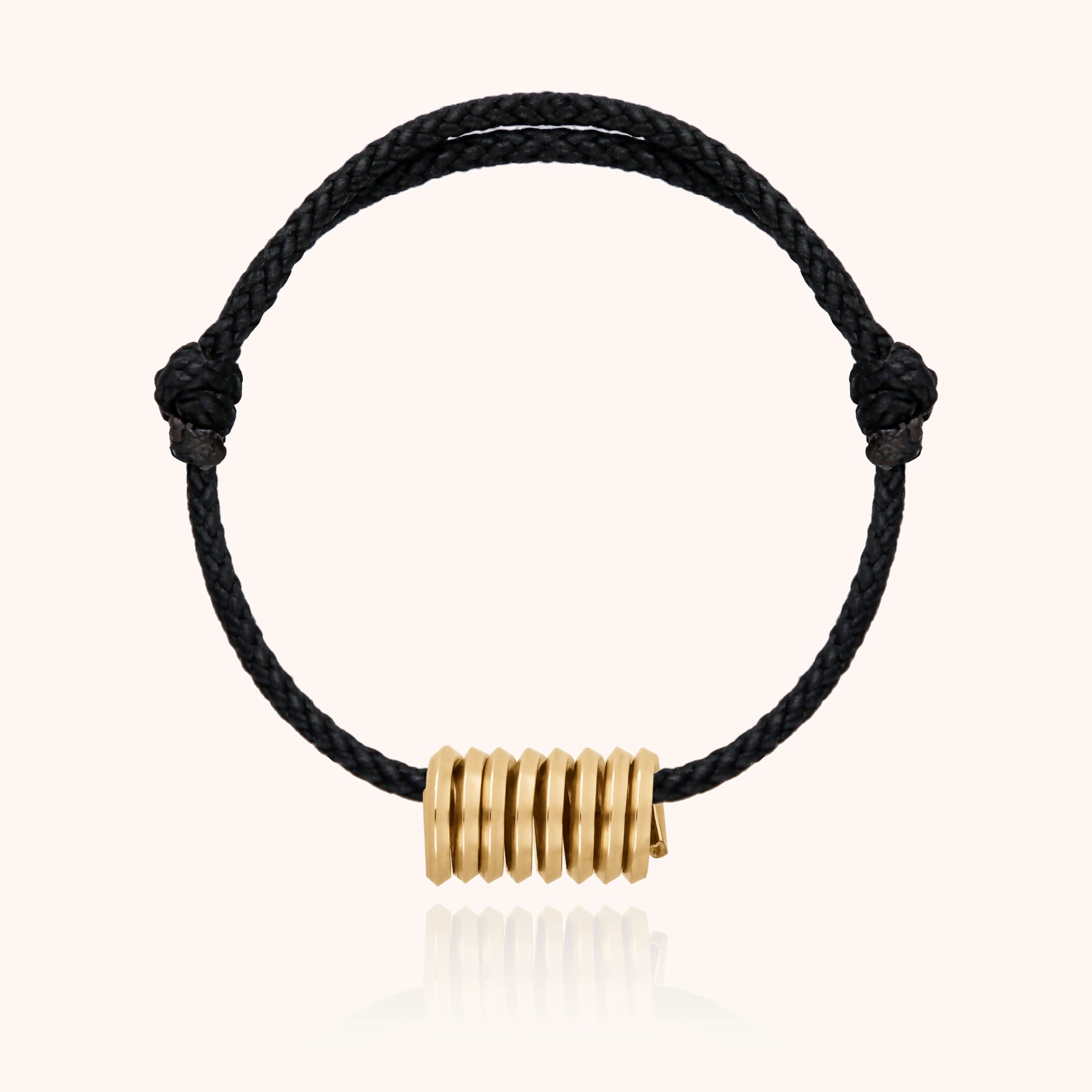 Bracelet Cordon Matt en or jaune laminé — façonné à la main à Paris