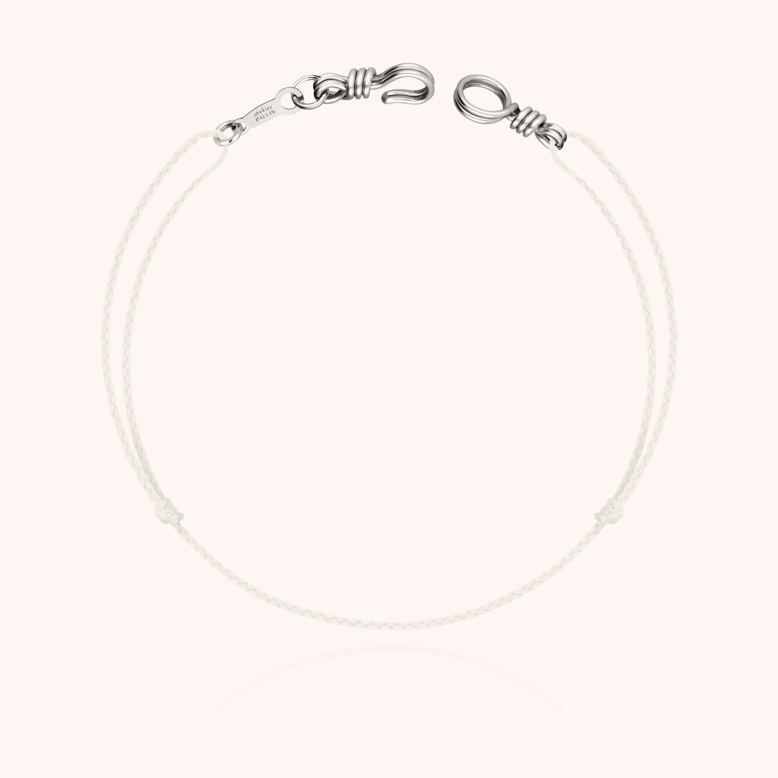 Bracelet Cordon Mini Attache moi - or blanc 750/1000