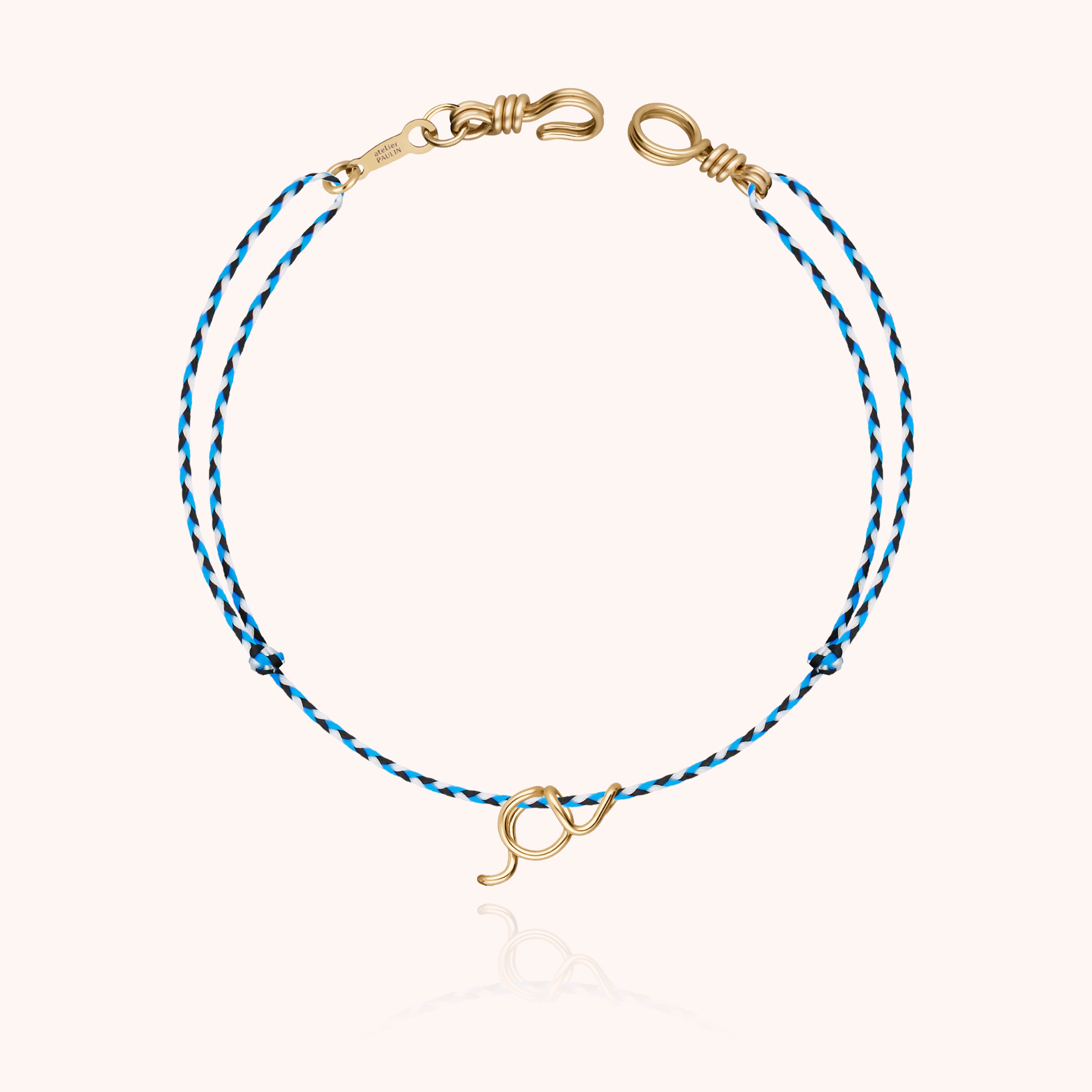 Attache moi Initiale Cord Bracelet - 18k yellow gold 